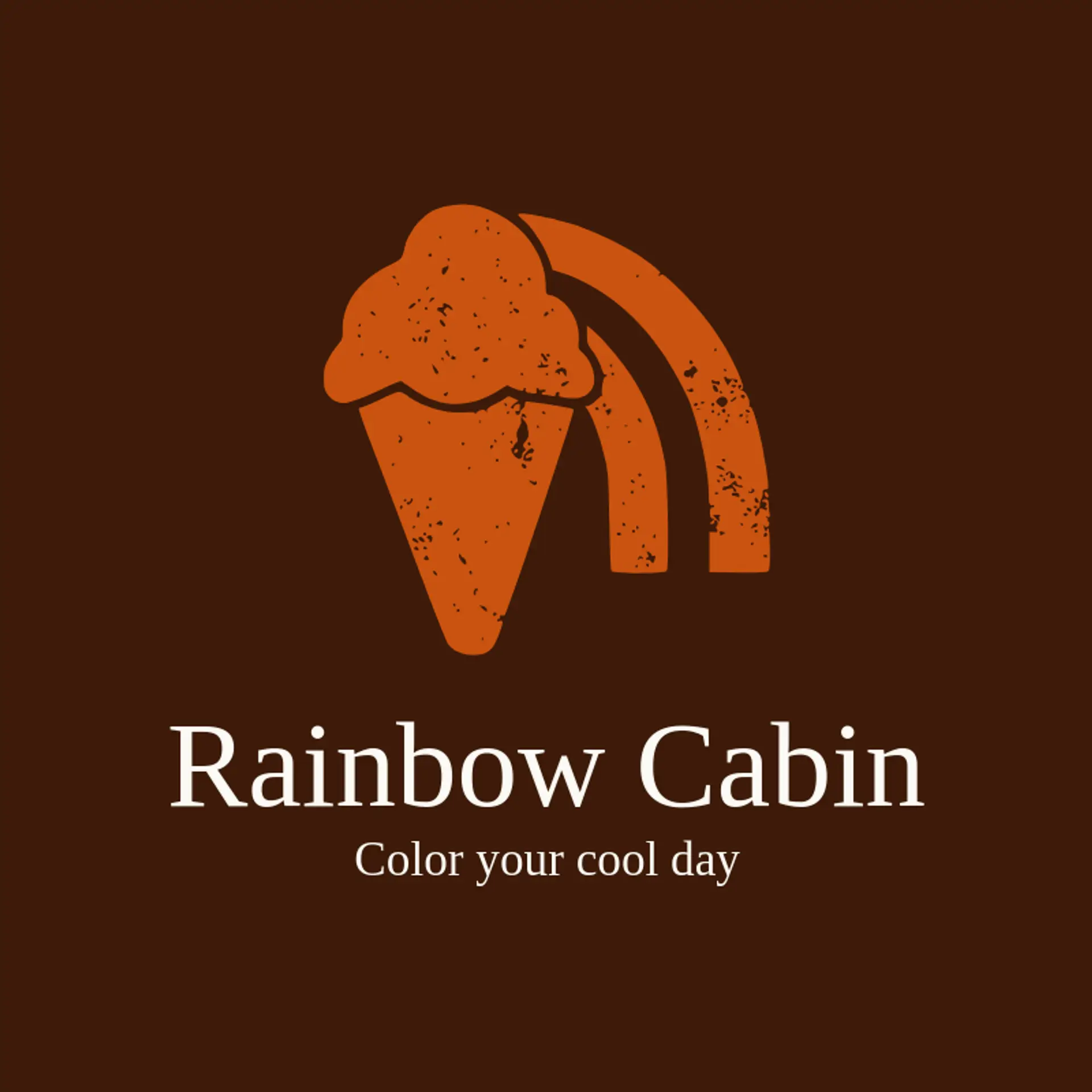 Rainbow Cabin logo for snow cone
