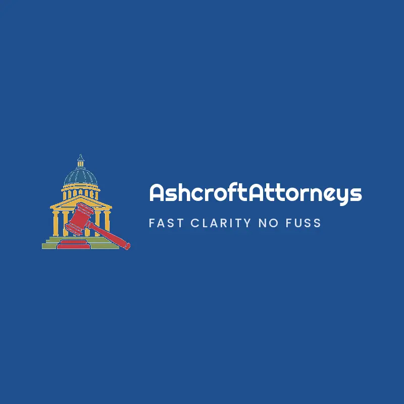 Retro legal logo with a gavel in front of a capitol dome for AshcroftAttorneys