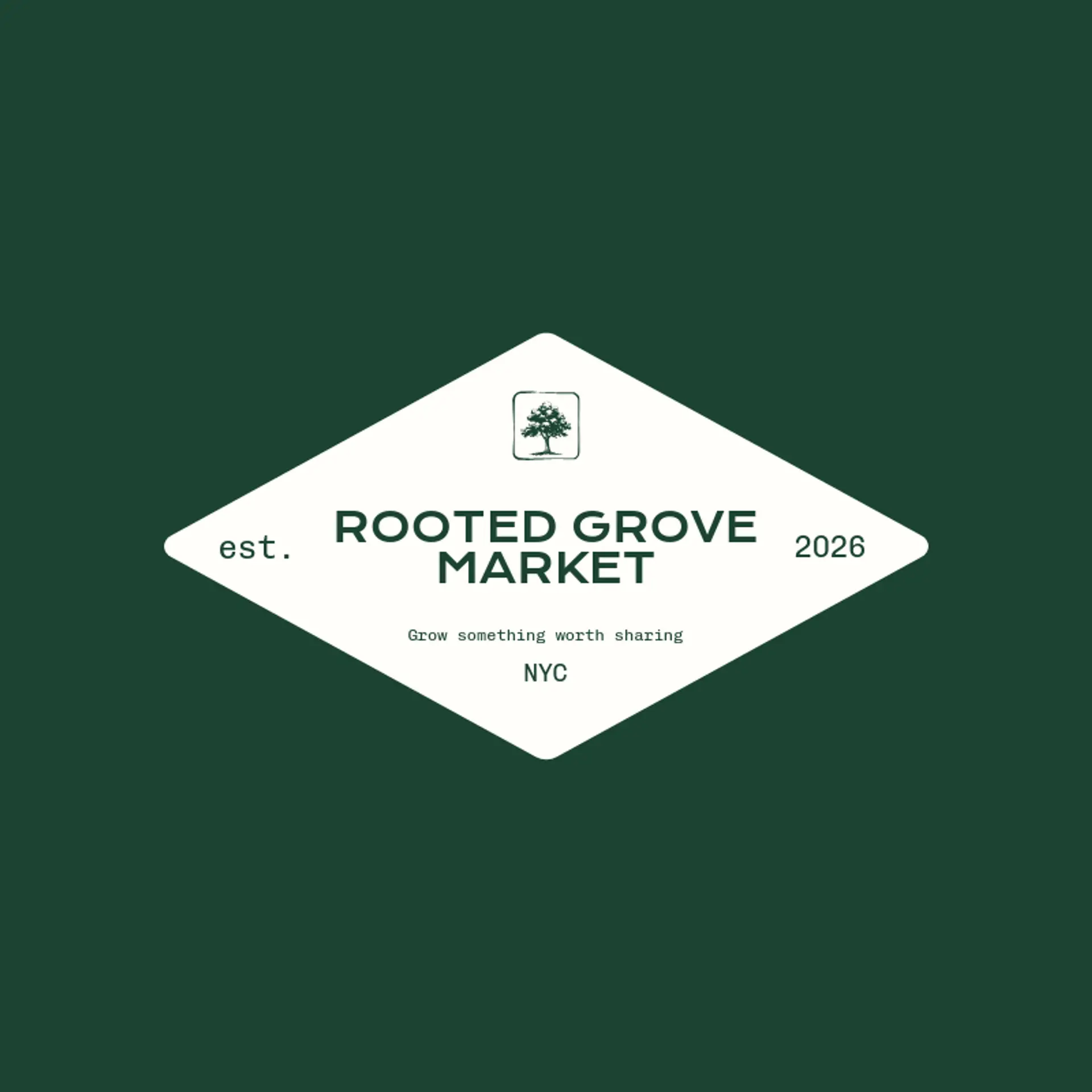 Rooted Grove Market logo for roots