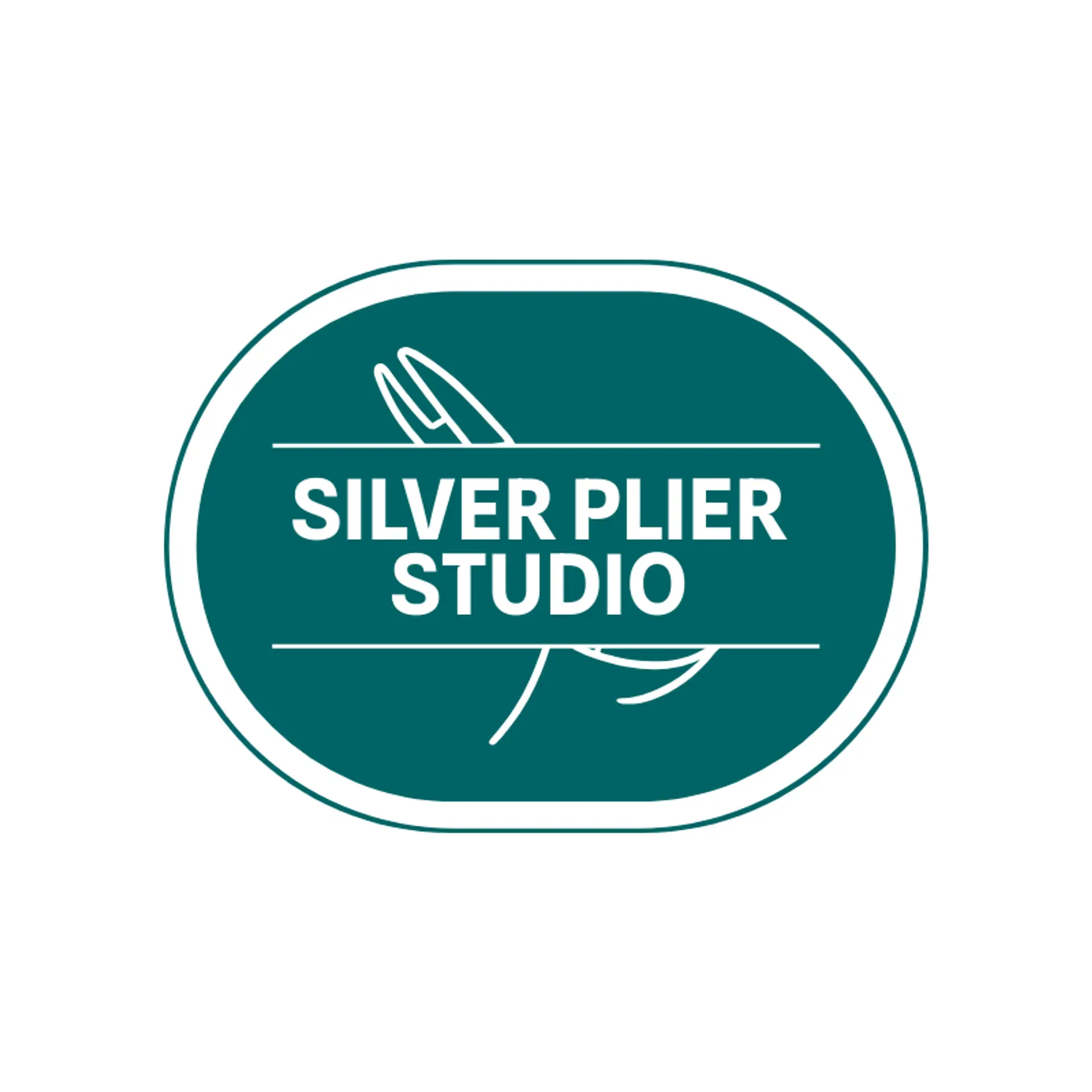 Silver Plier Studio logo for bracelet