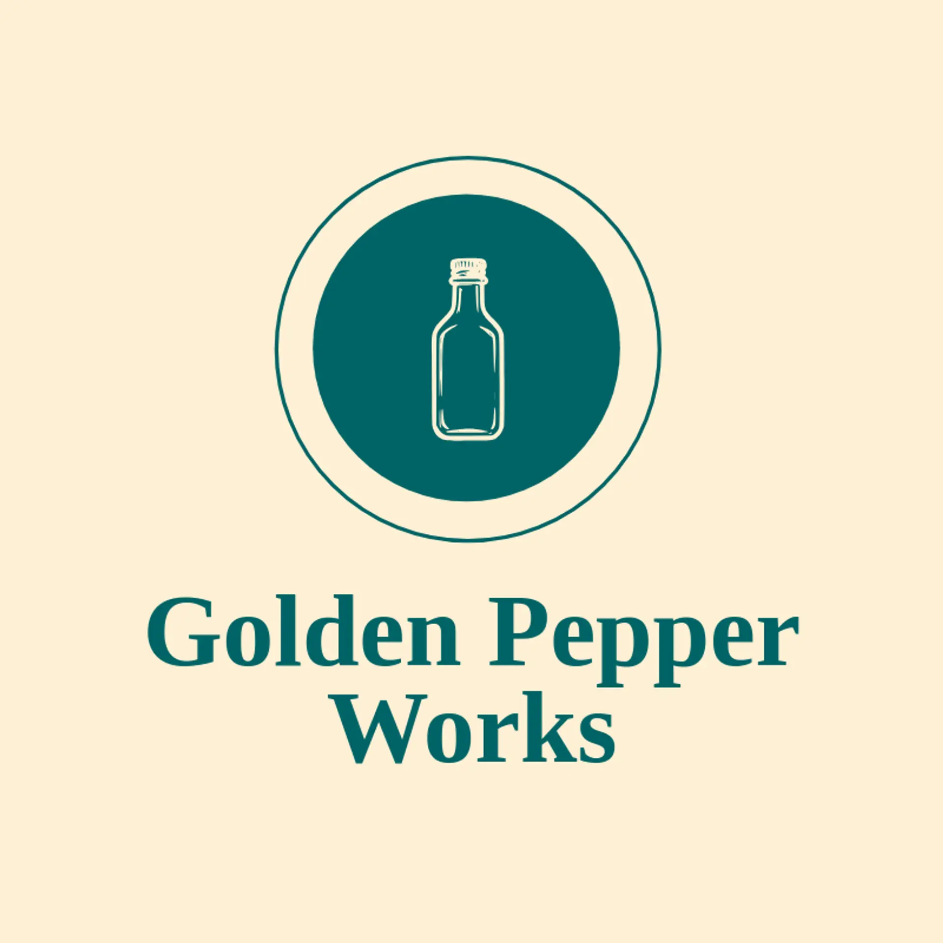 Golden Pepper Works logo for hot sauce