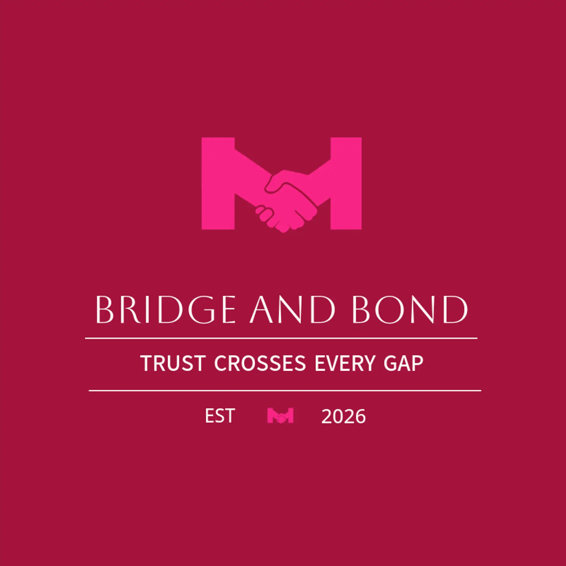 Bridge and Bond logo for handshake