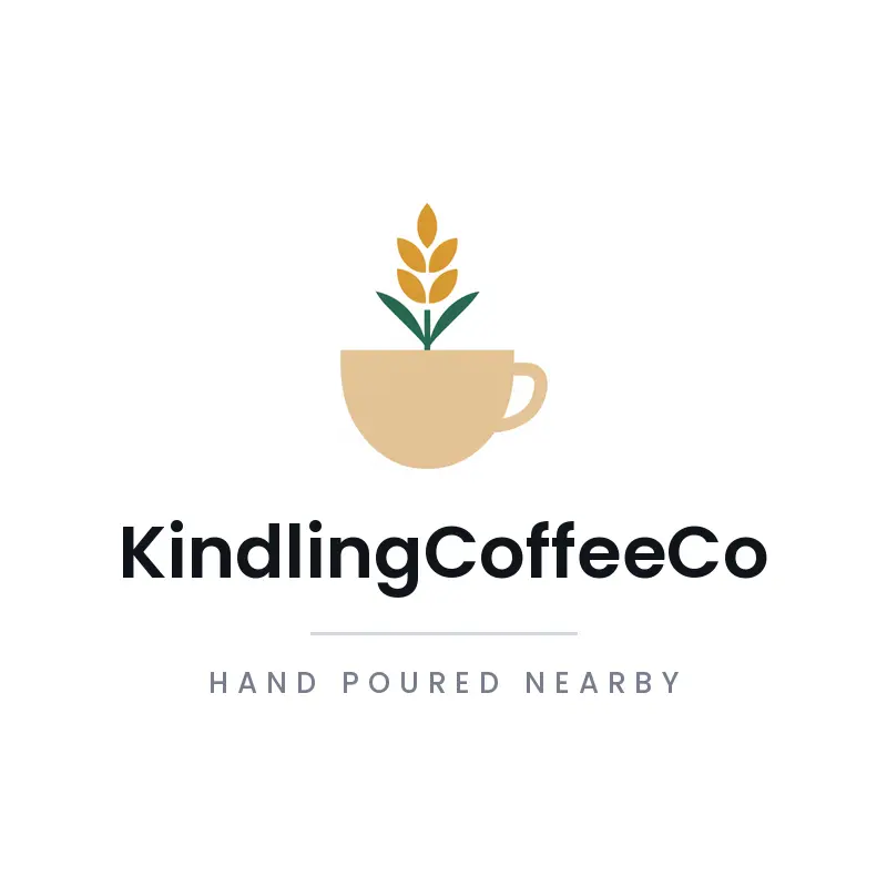 Dancing coffee bean logo with a grin for an espresso bar
