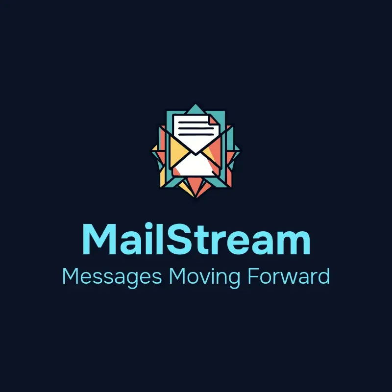 The email name MailStream as a branded logo with a color icon