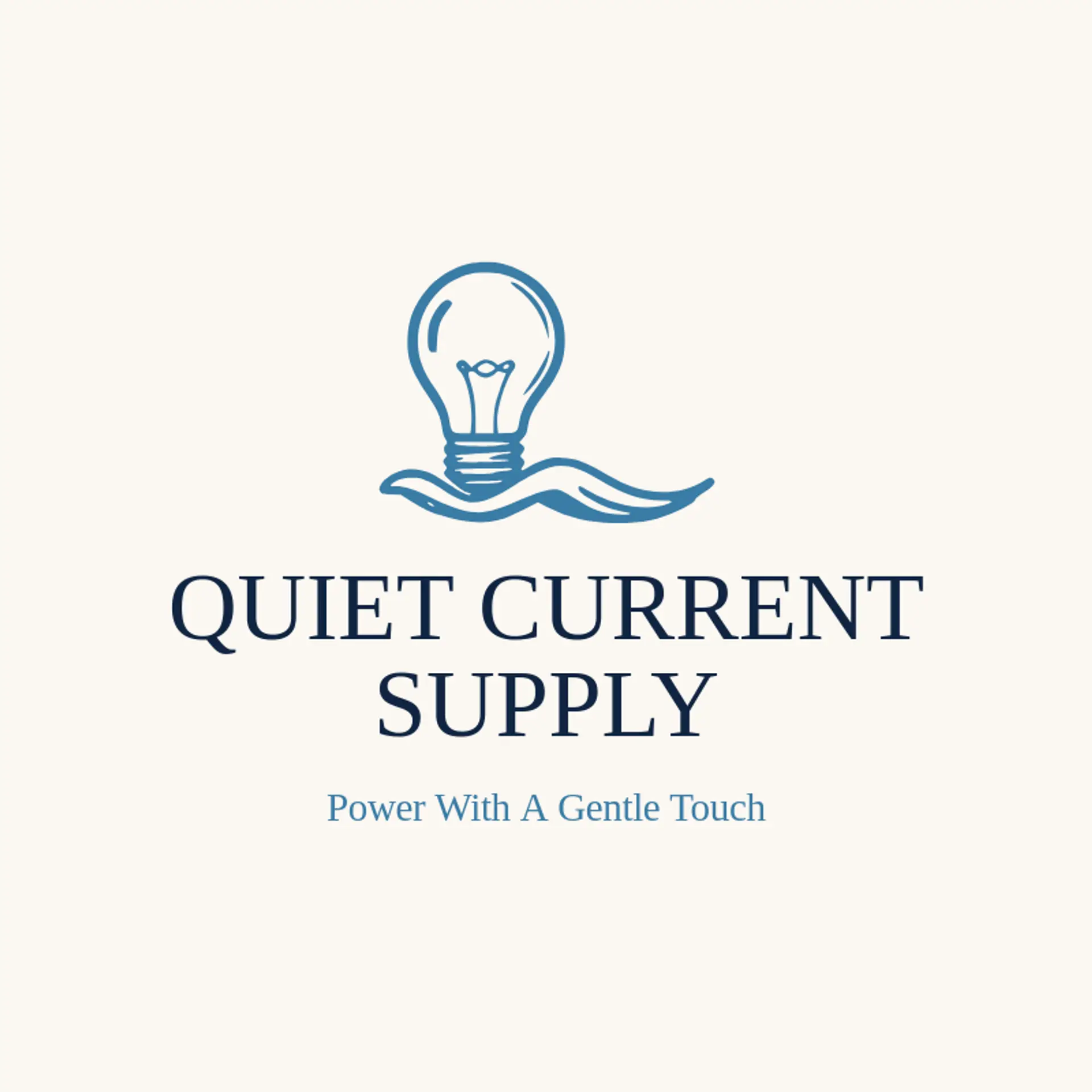 Quiet Current Supply logo for lightbulb