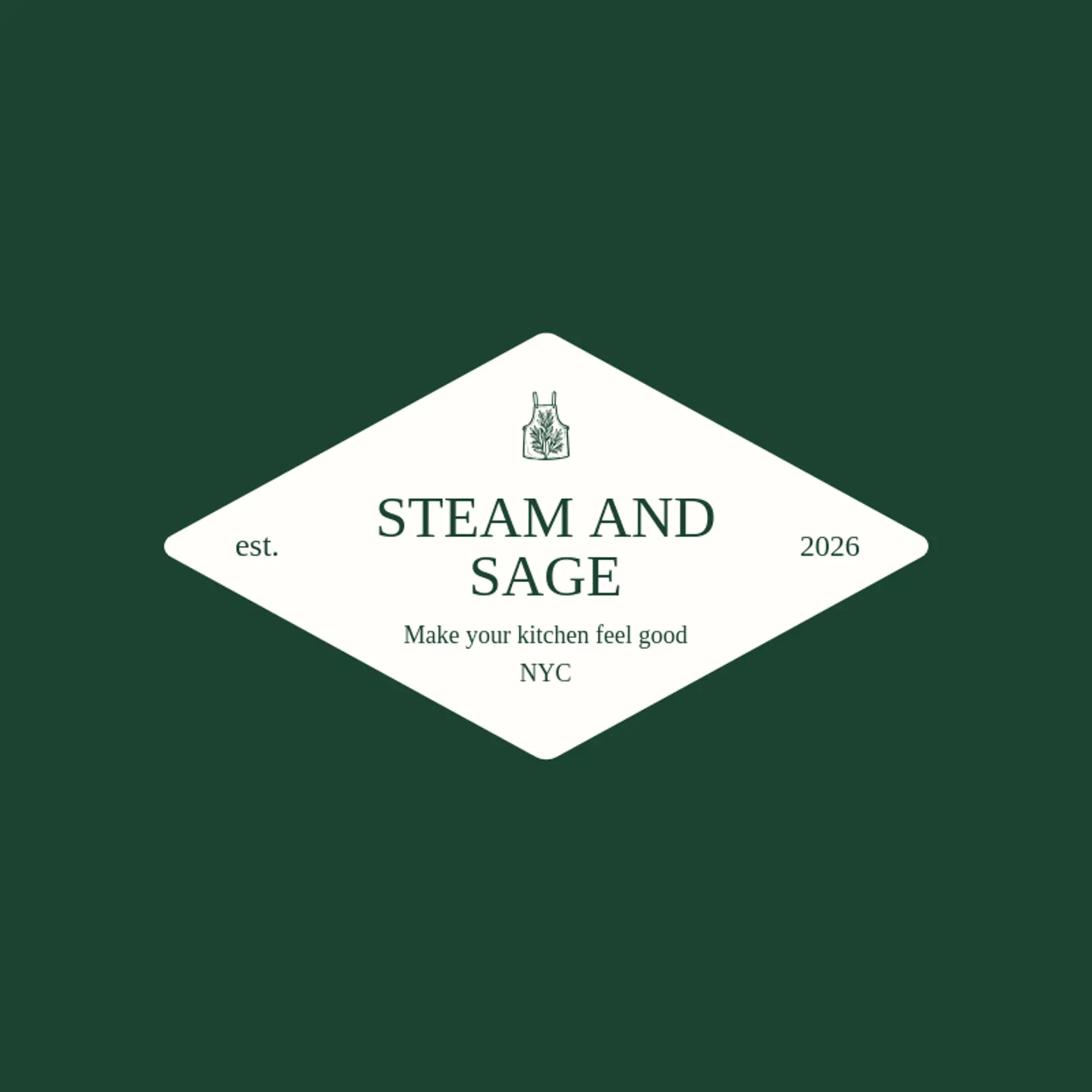 Steam and Sage logo for apron