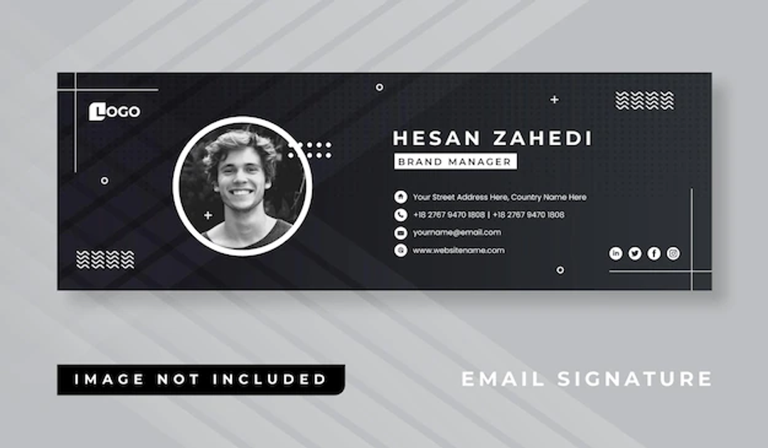 A black and white professional email signature is a classic | Source: Freepik