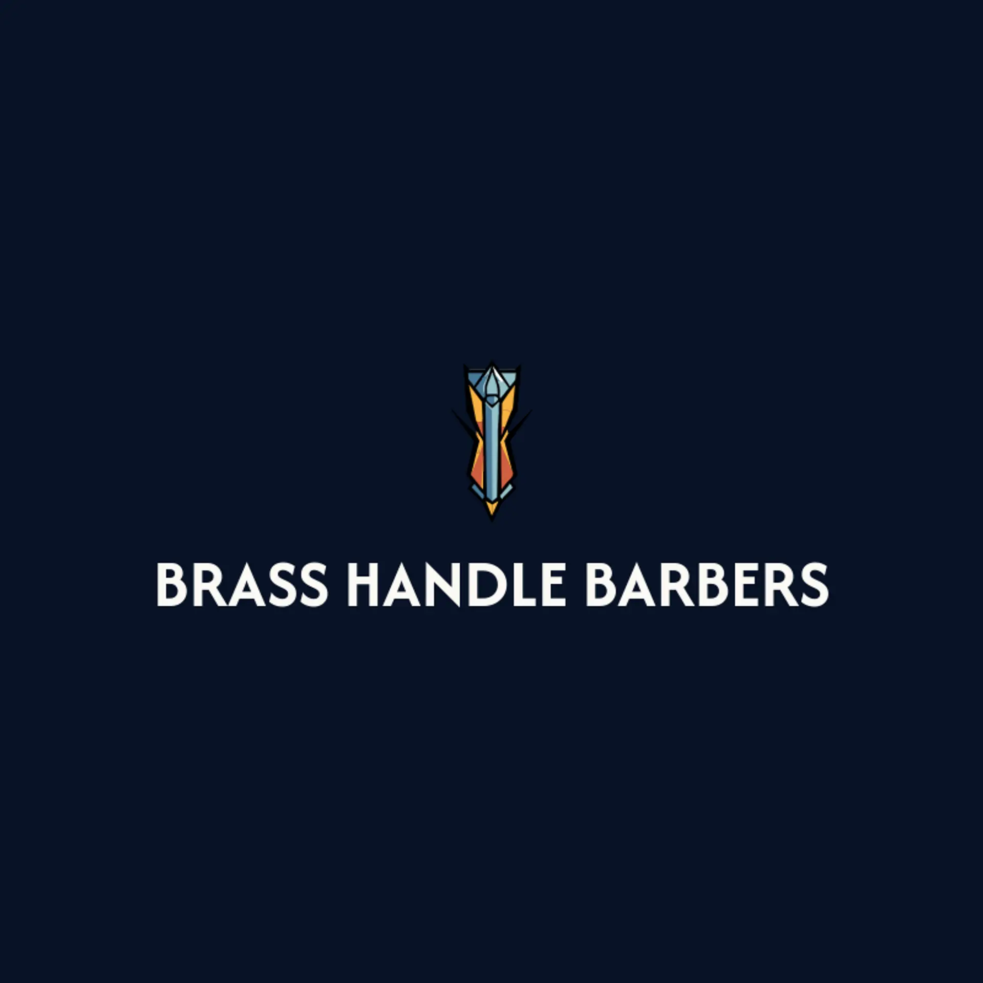 Brass Handle Barbers logo for razor