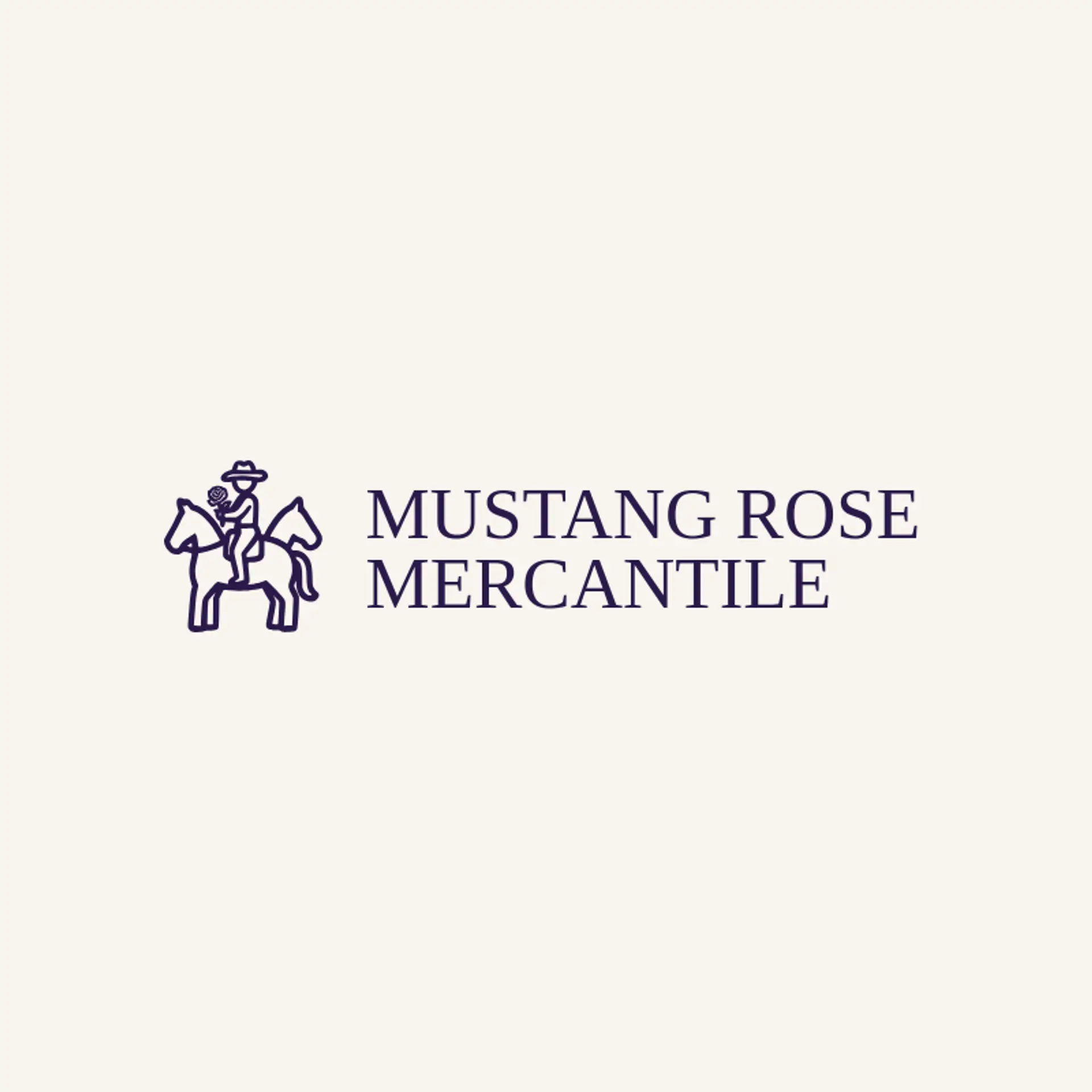 Mustang Rose Mercantile logo for cowgirl