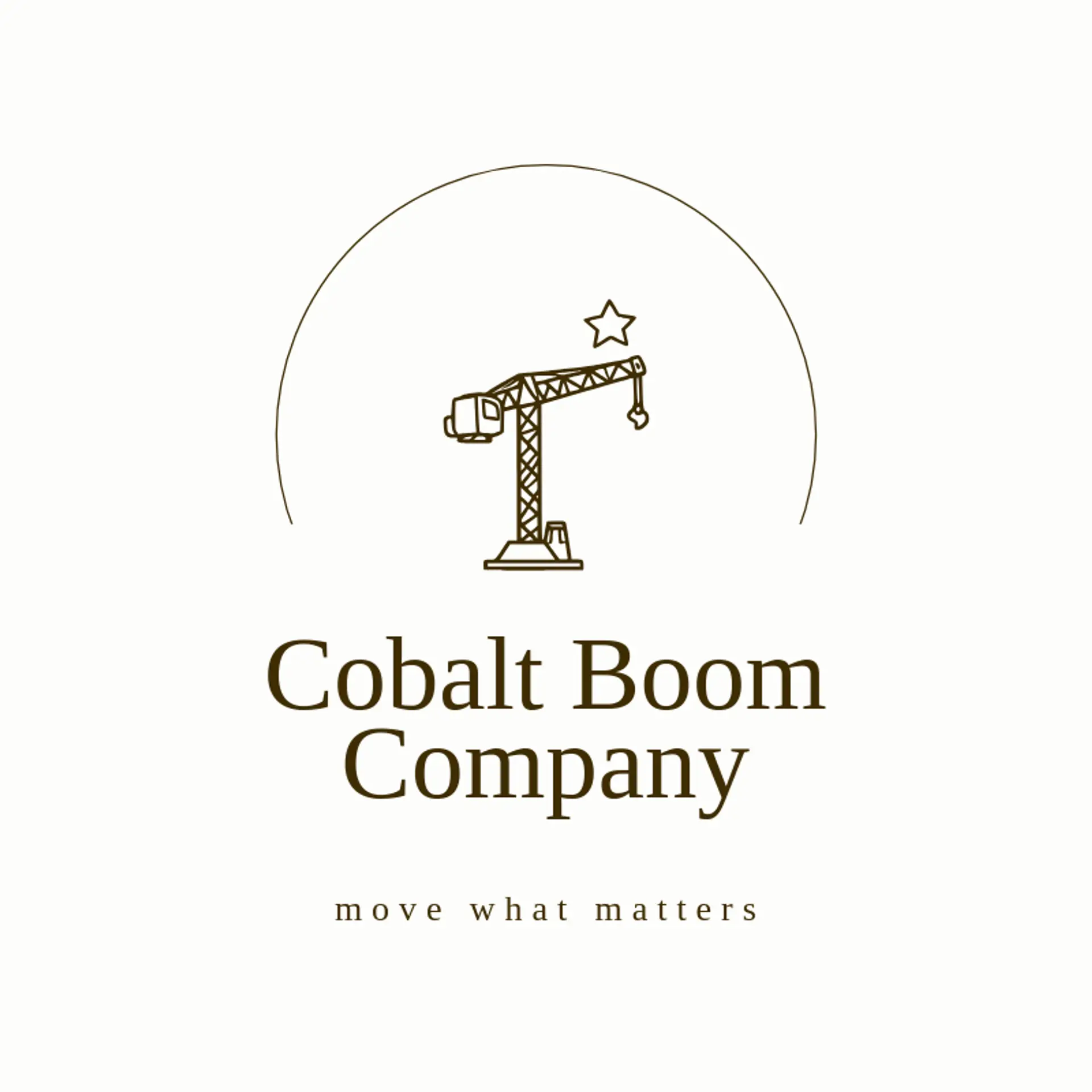 Cobalt Boom Company logo for crane