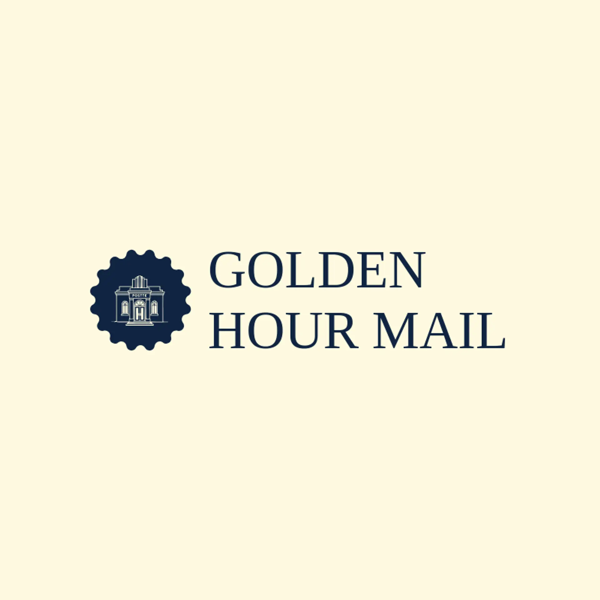 Golden Hour Mail logo for post office