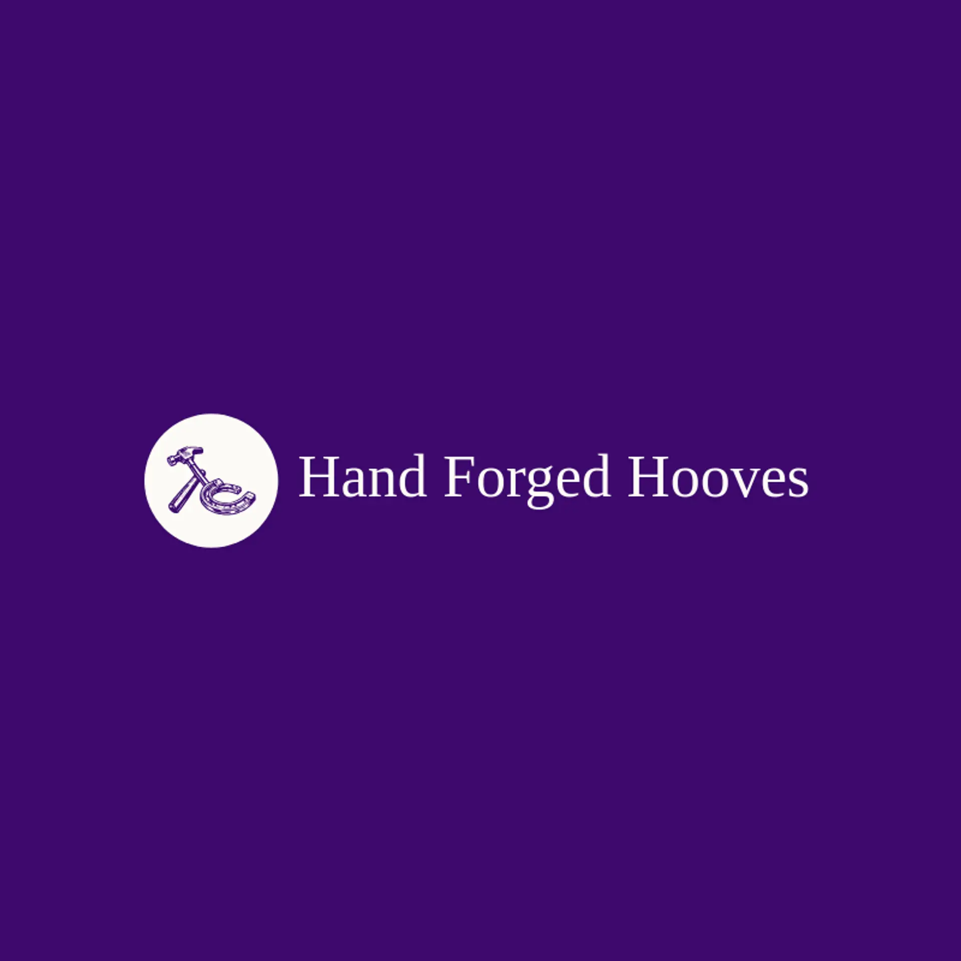 Hand Forged Hooves logo for horseshoe