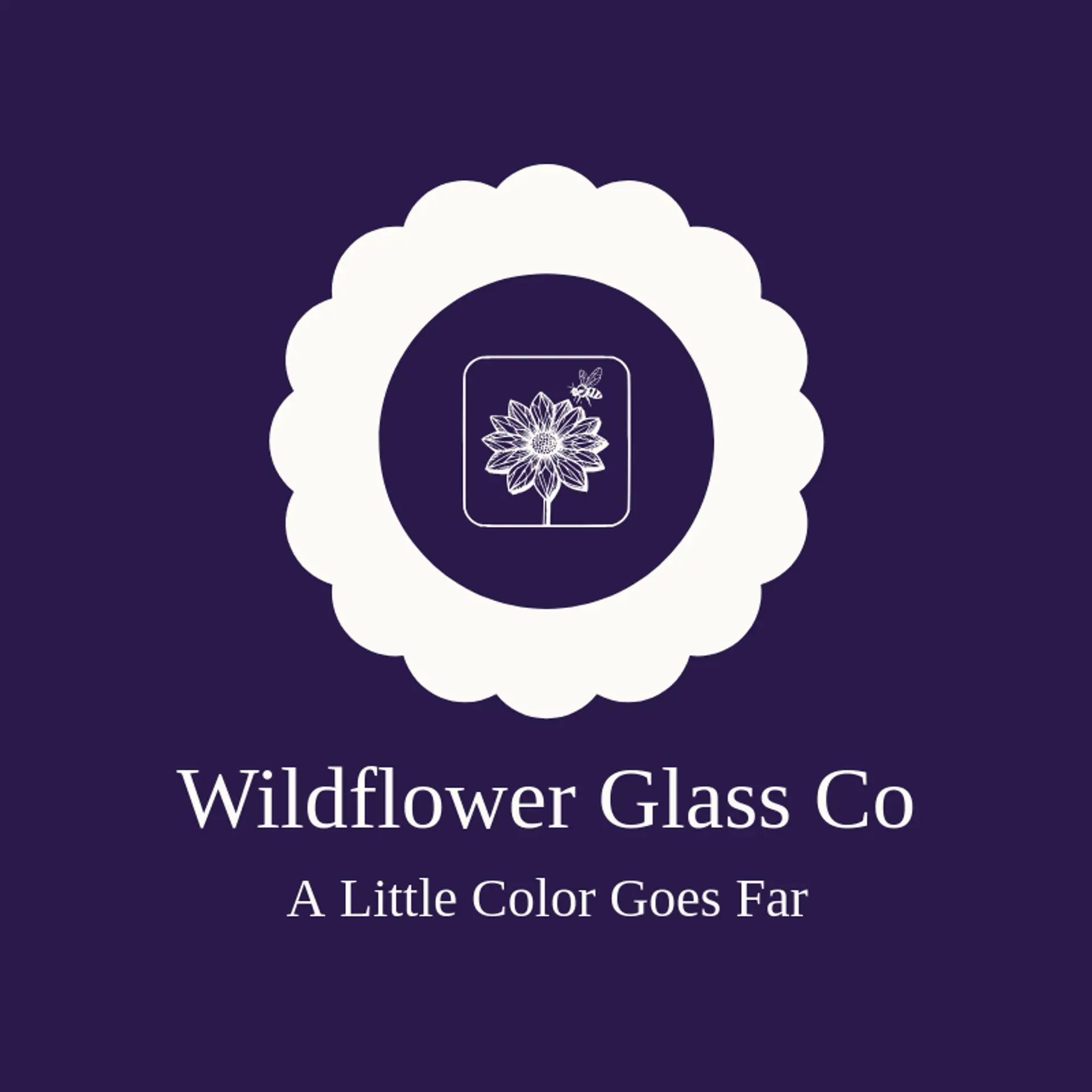 Wildflower Glass Co logo for stained glass