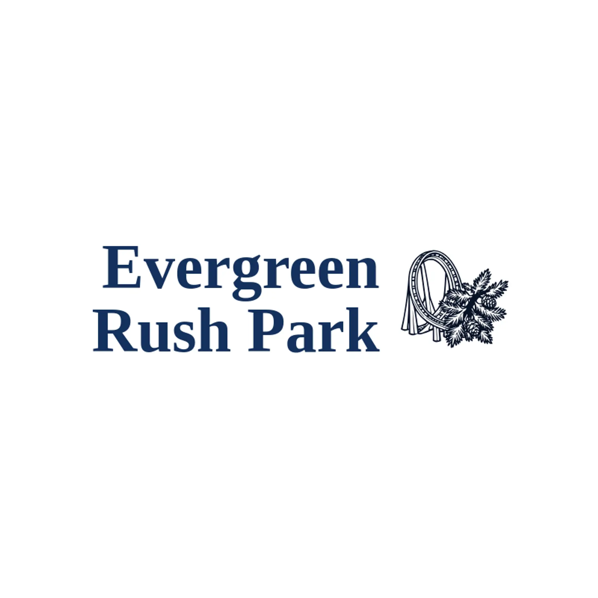 Evergreen Rush Park logo for roller coaster