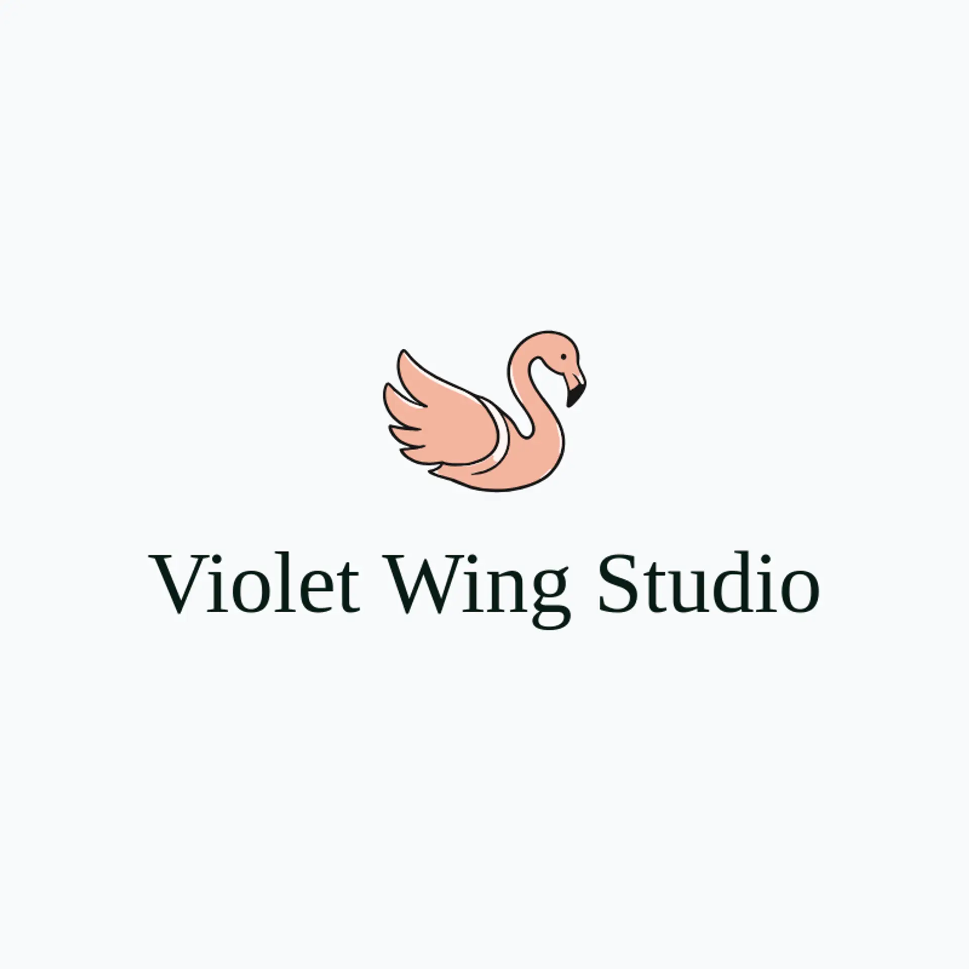 Violet Wing Studio logo for flamingo