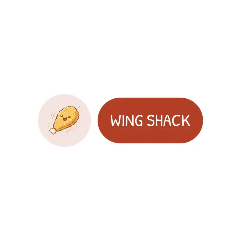 The restaurant name Wing Shack as a branded logo in a playful style