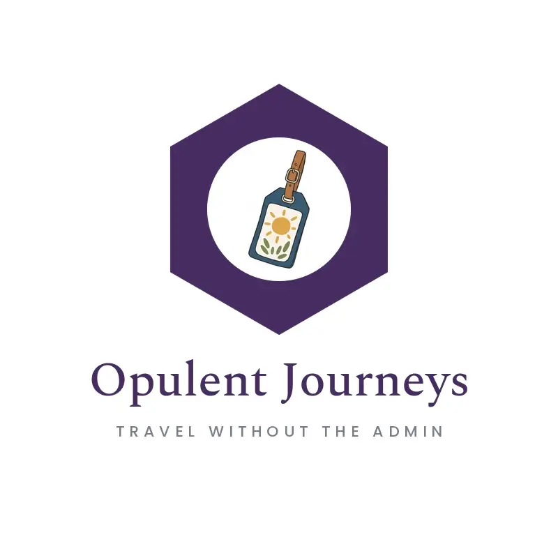 The travel name Opulent Journeys as a branded logo in an illustration style