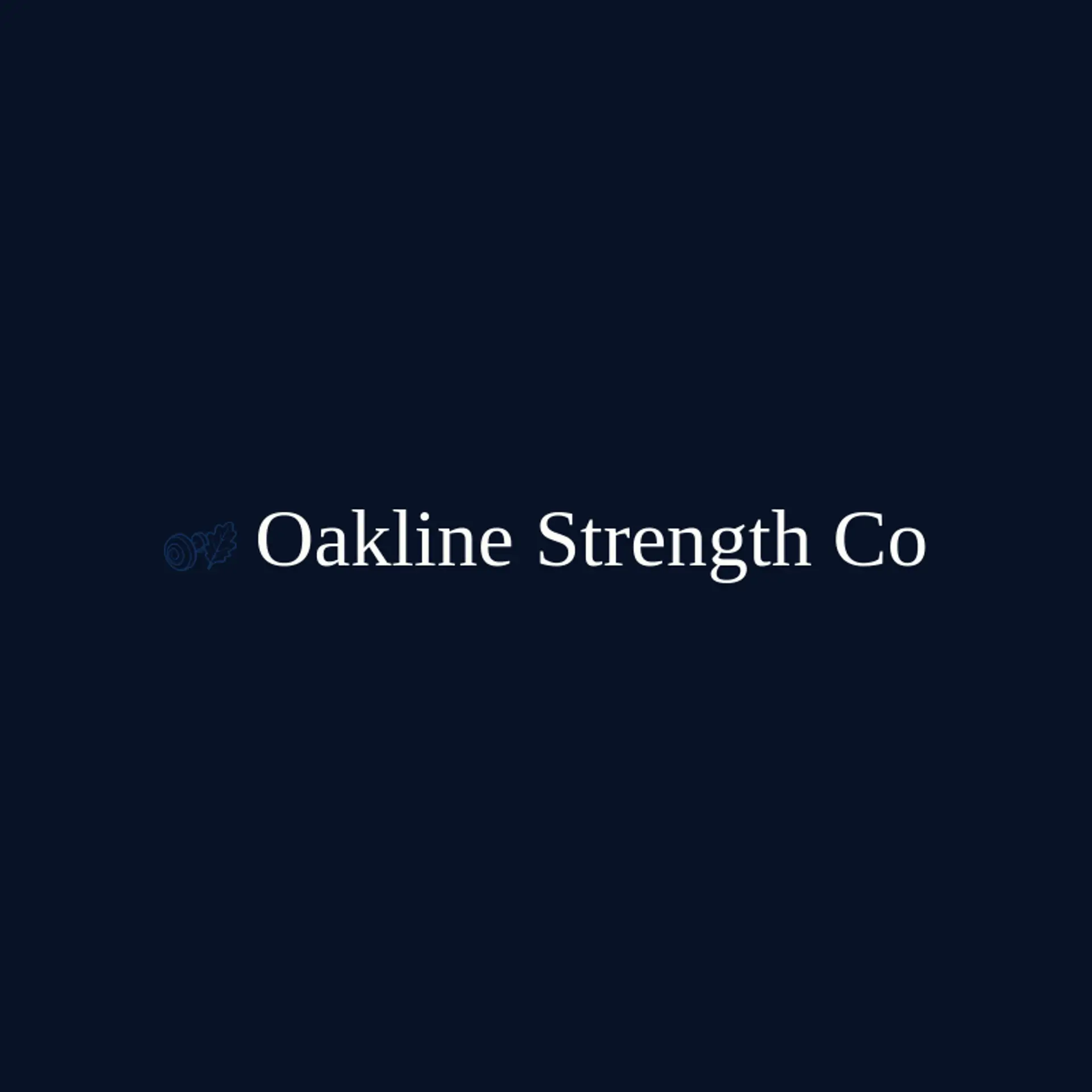 Oakline Strength Co logo for dumbbell