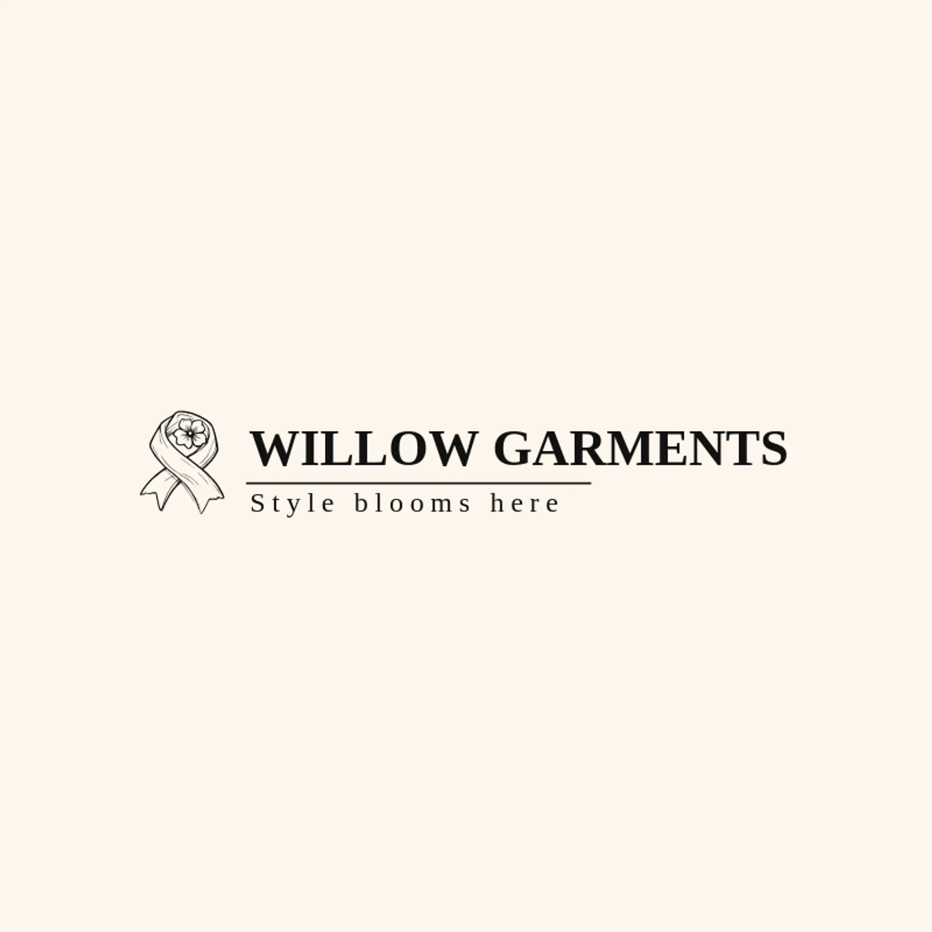 Willow Garments logo for clothing store