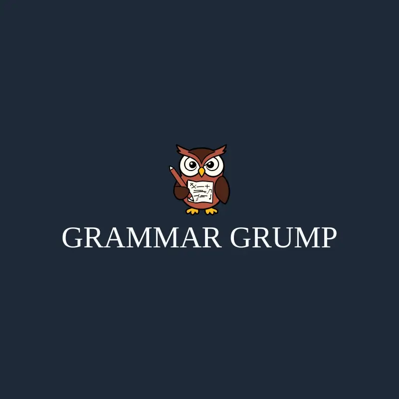 The copywriting business name Grammar Grump as a branded logo with a color icon