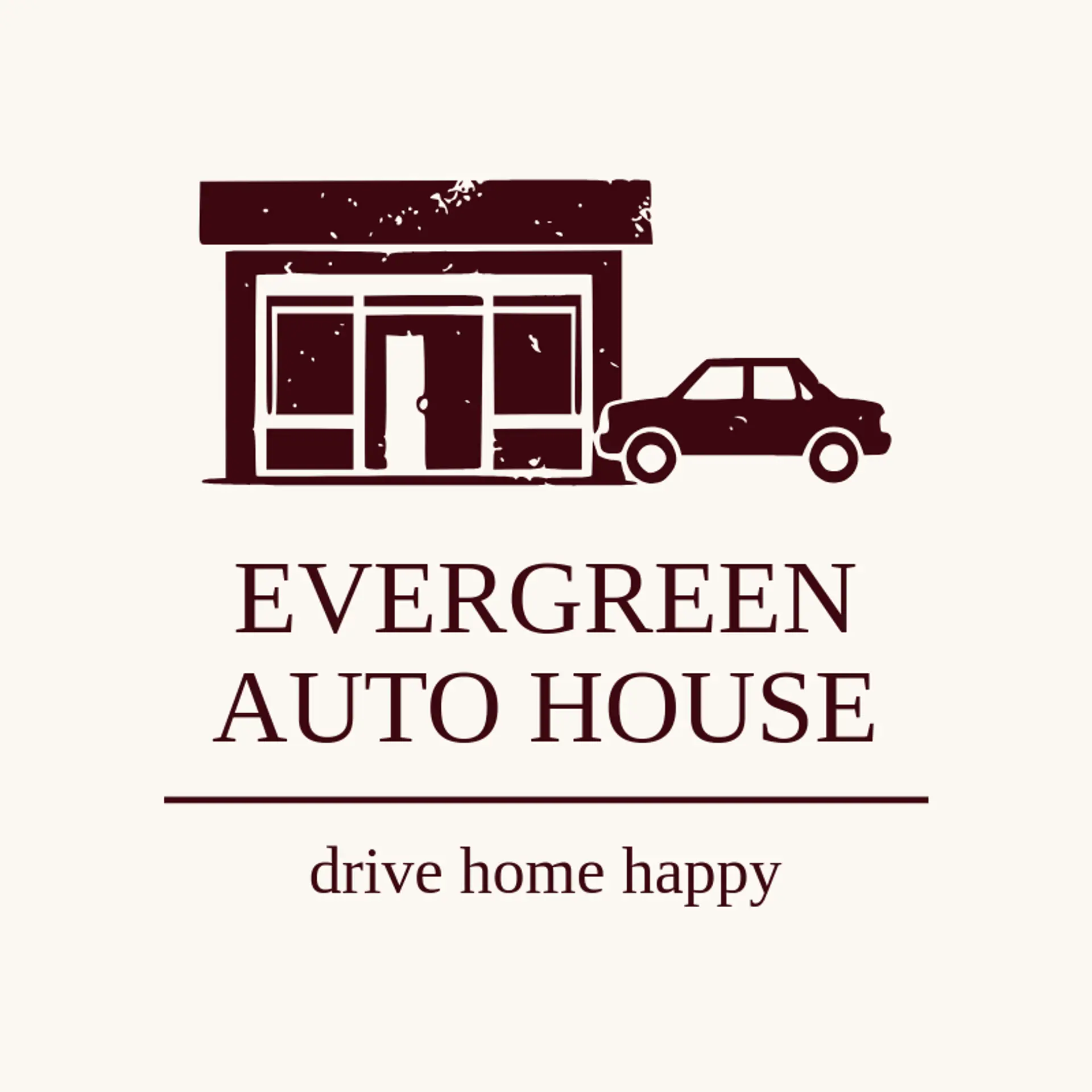 Evergreen Auto House logo for car dealership