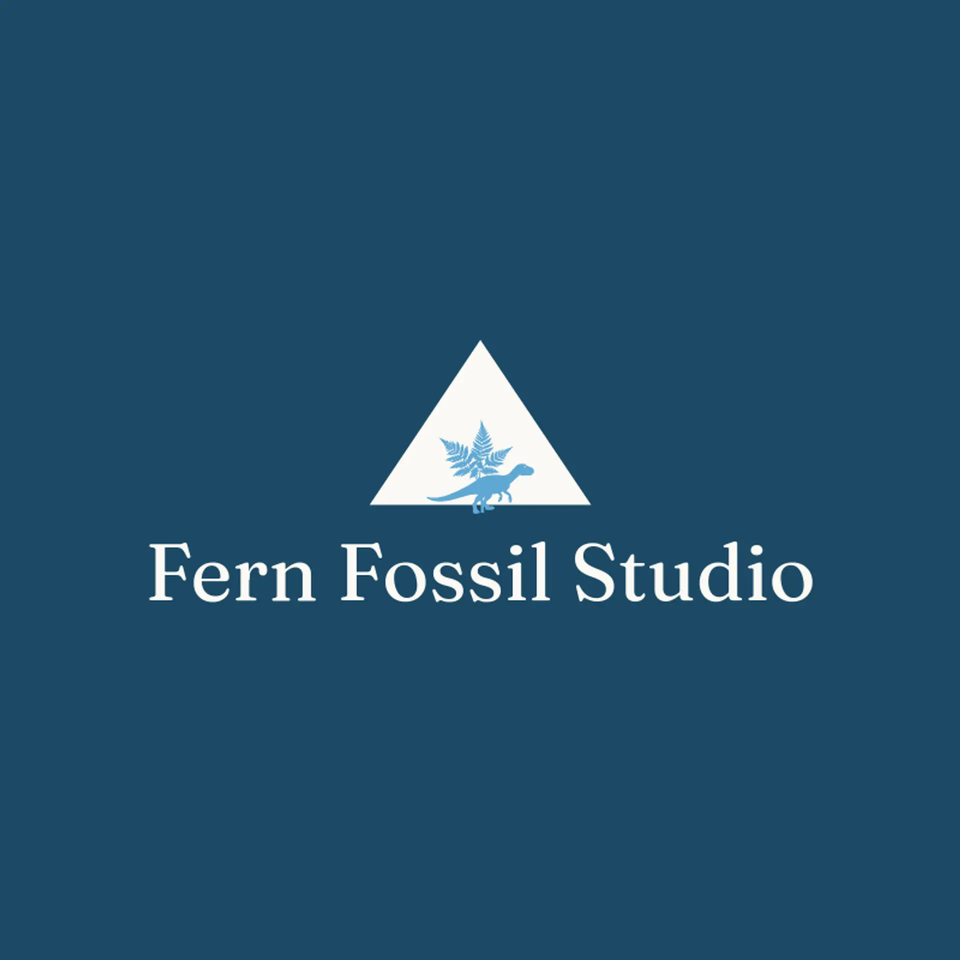 Fern Fossil Studio logo for dinosaur
