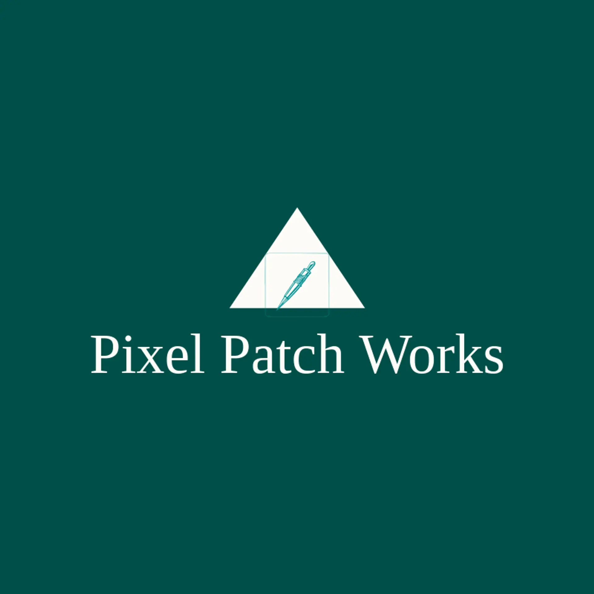 Pixel Patch Works logo for pixelated