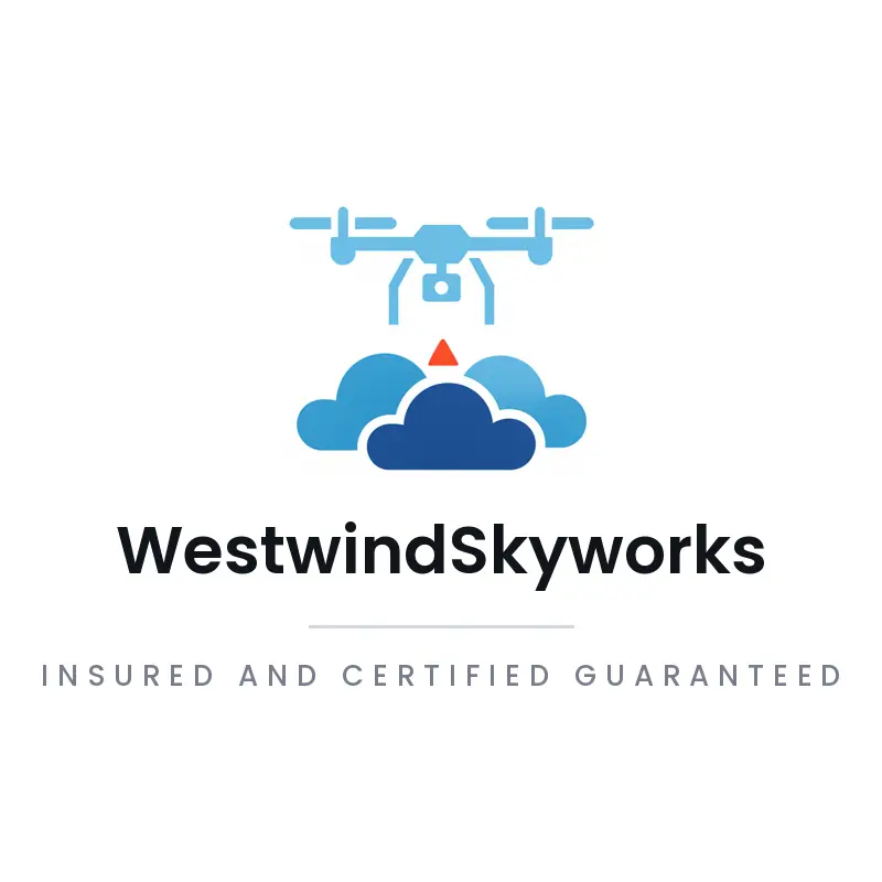 Minimal drone above the clouds logo for WestwindSkyworks