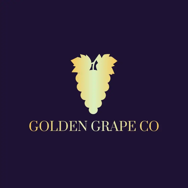 The winery name Golden Grape Co as a branded logo with a color icon