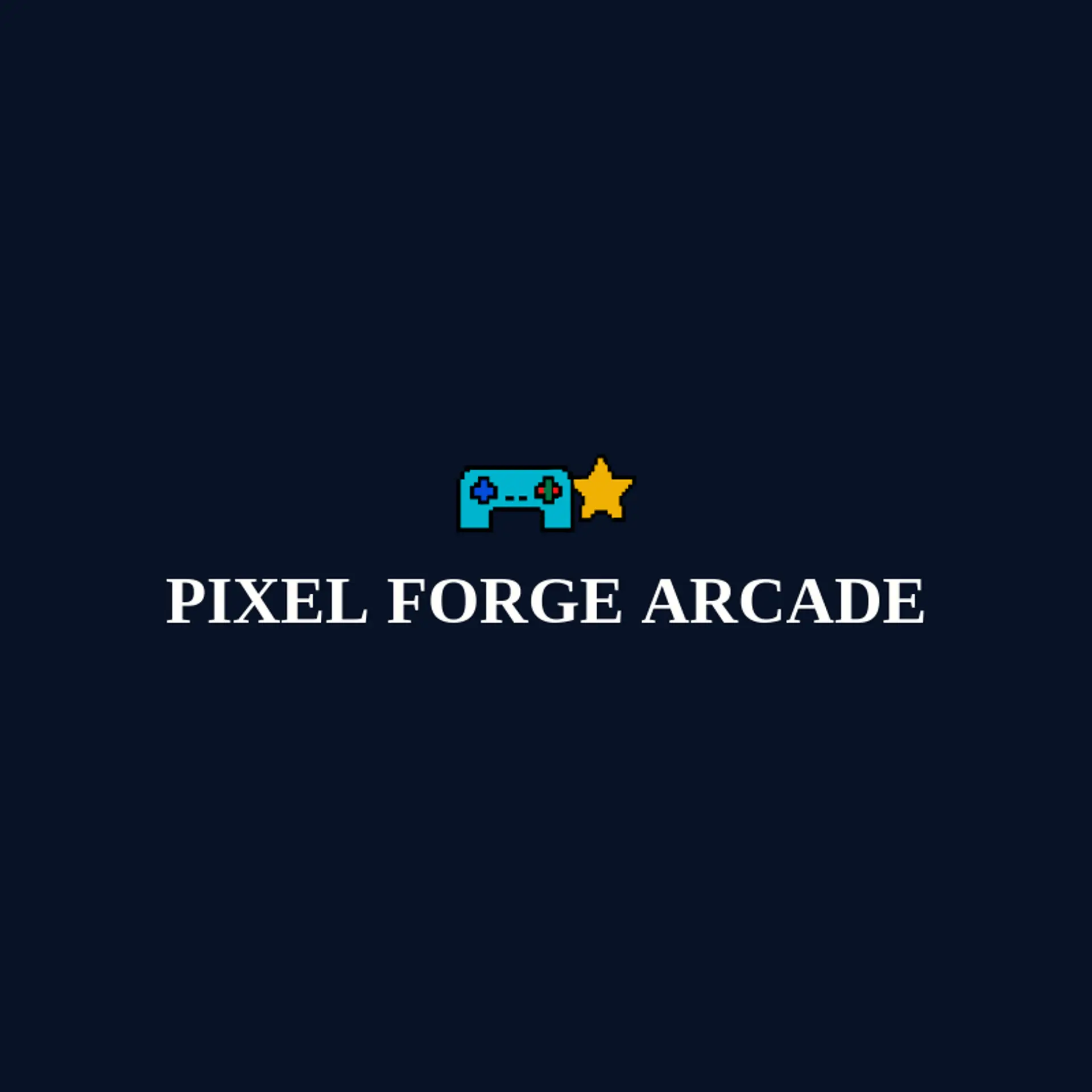 Pixel Forge Arcade logo for pixelated