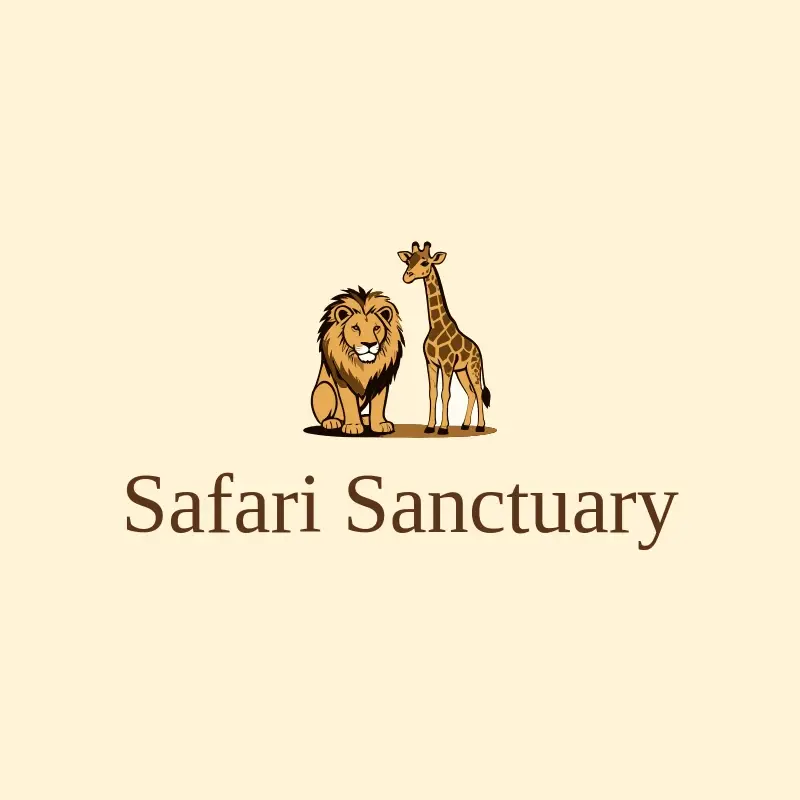 The zoo name Safari Sanctuary as a branded logo with a color icon