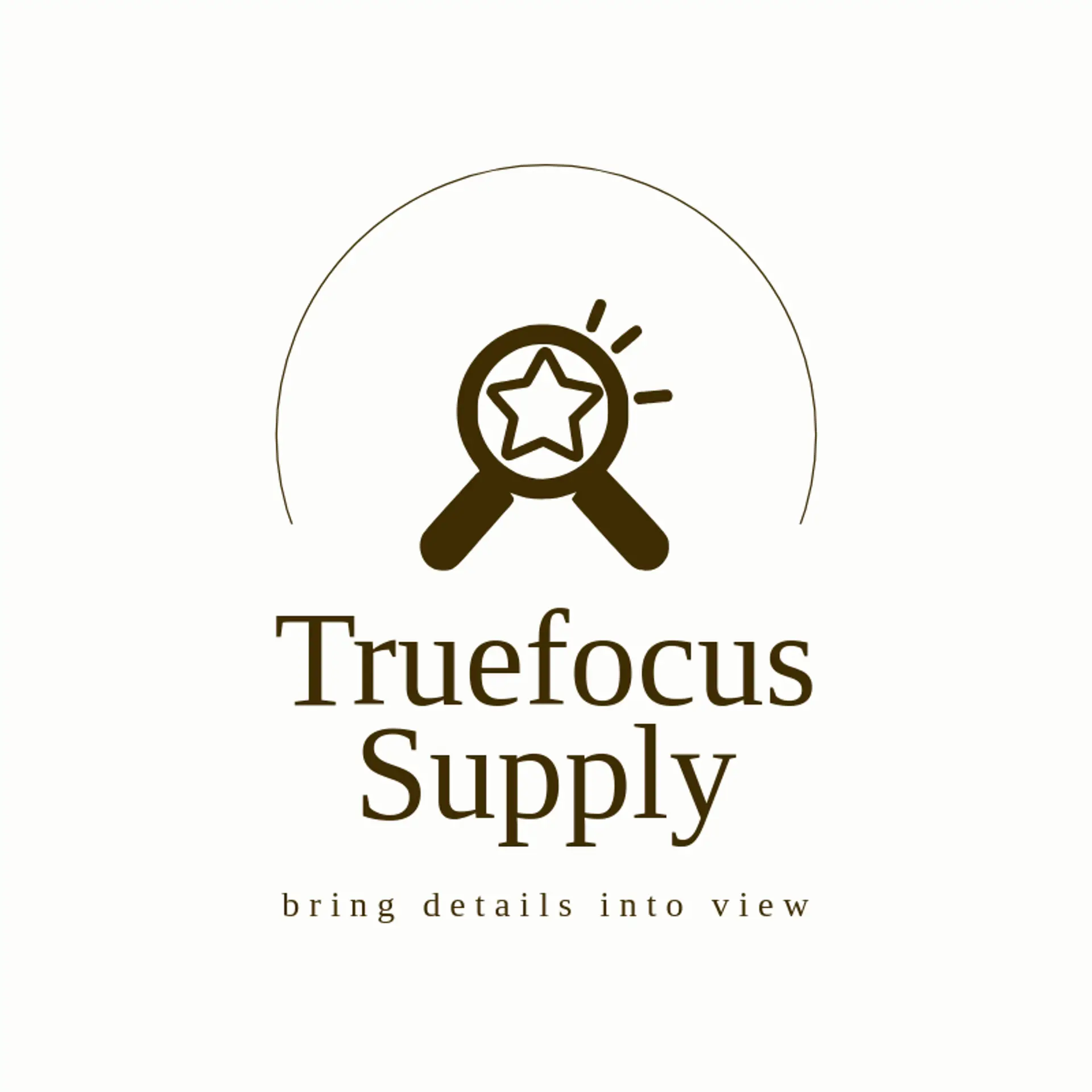 Truefocus Supply logo for magnifying glass