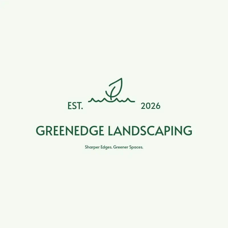 The landscaping name Greenedge Landscaping as a branded logo with a single color icon