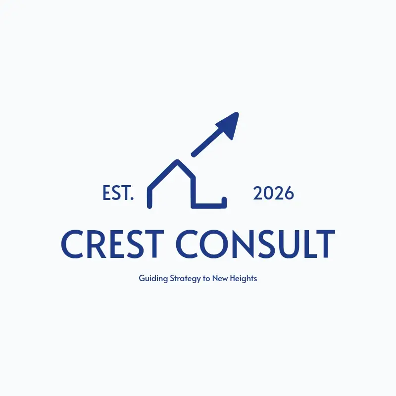 The email name Crest Consult as a branded logo with a single color icon