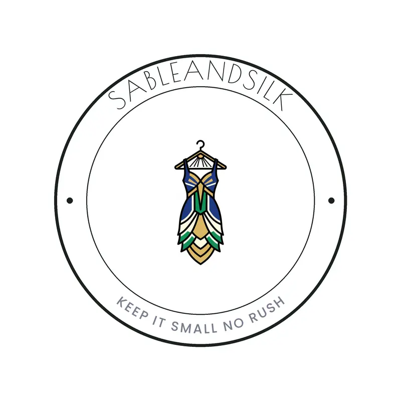 Dress on a hanger boutique logo in a deco style