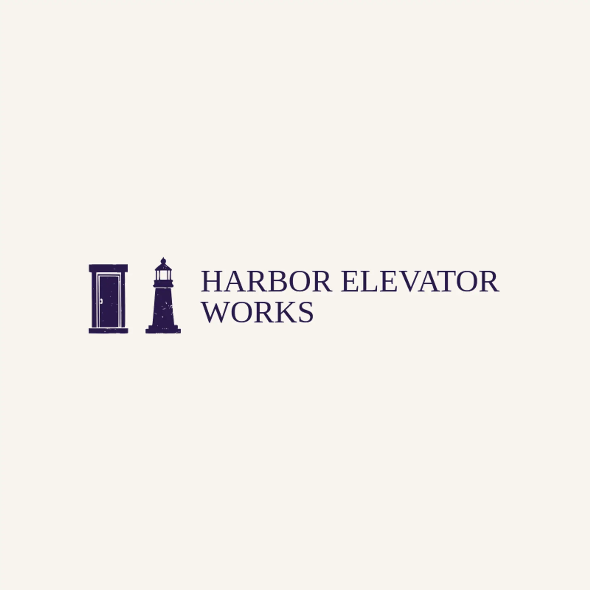 Harbor Elevator Works logo for elevator