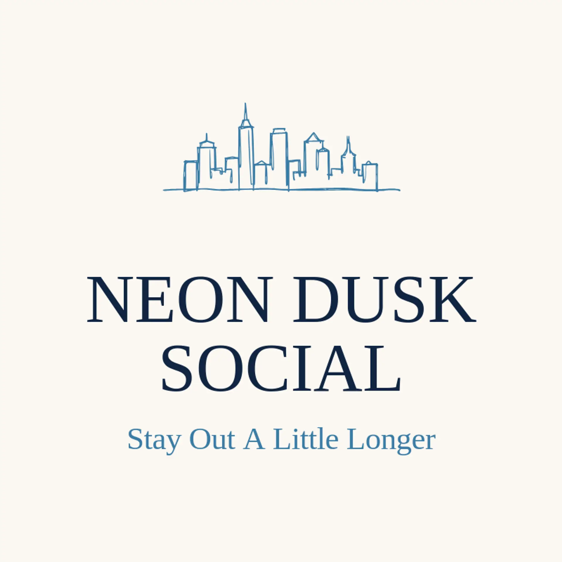 Neon Dusk Social logo for sunset