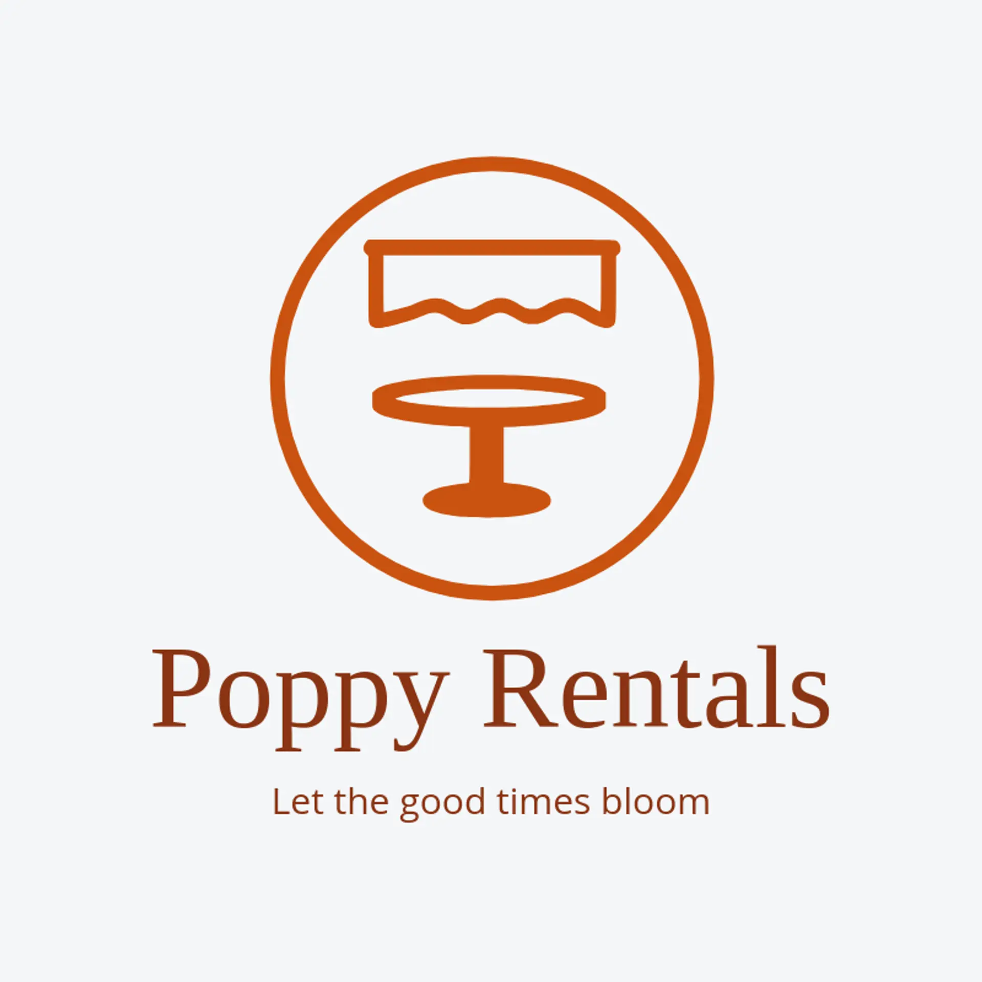 Poppy Rentals logo for party rental