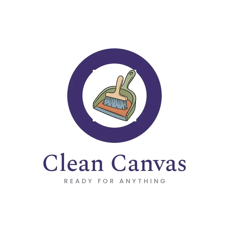 The cleaning name Clean Canvas as a branded logo in an illustration style