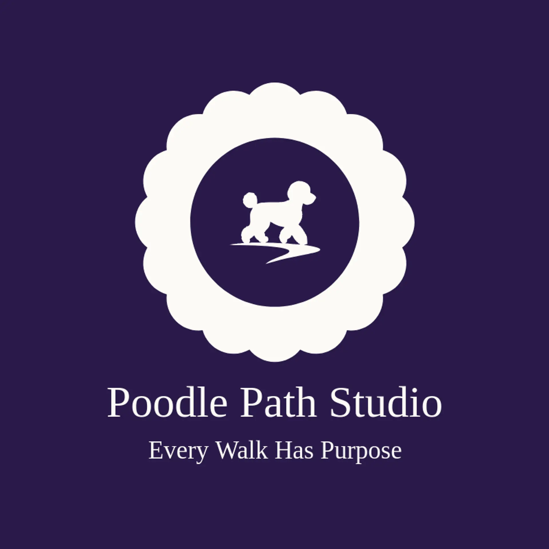 Poodle Path Studio logo for dog walking