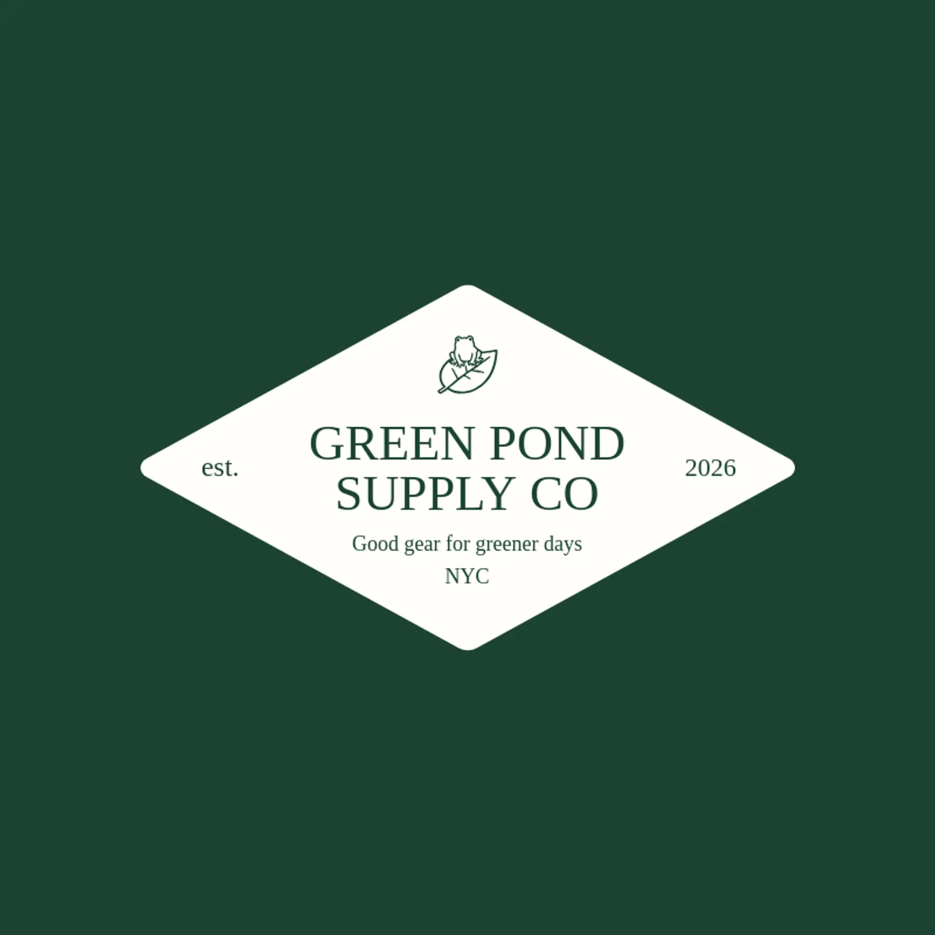 Green Pond Supply Co logo for toad