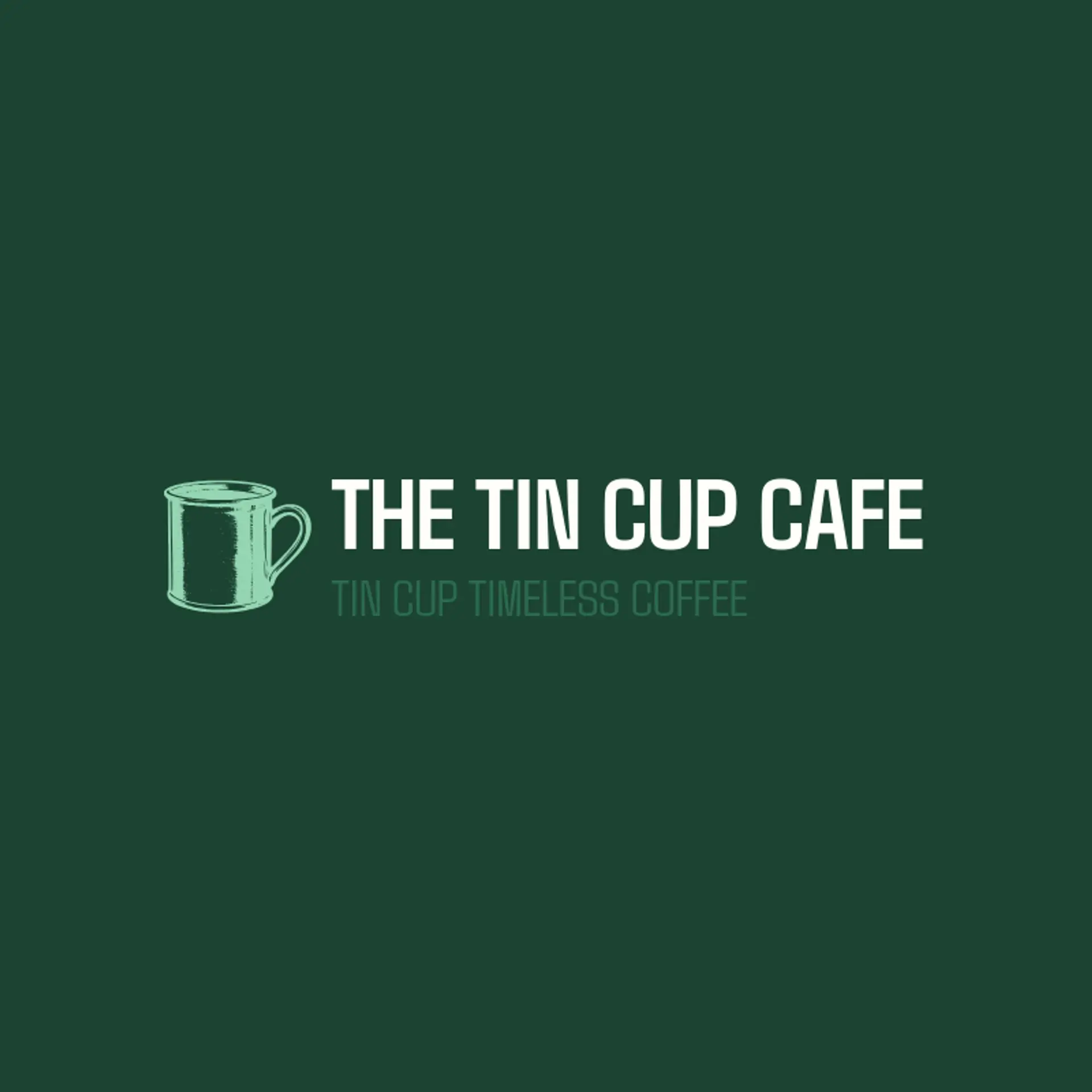 The Tin Cup Cafe logo for coffee