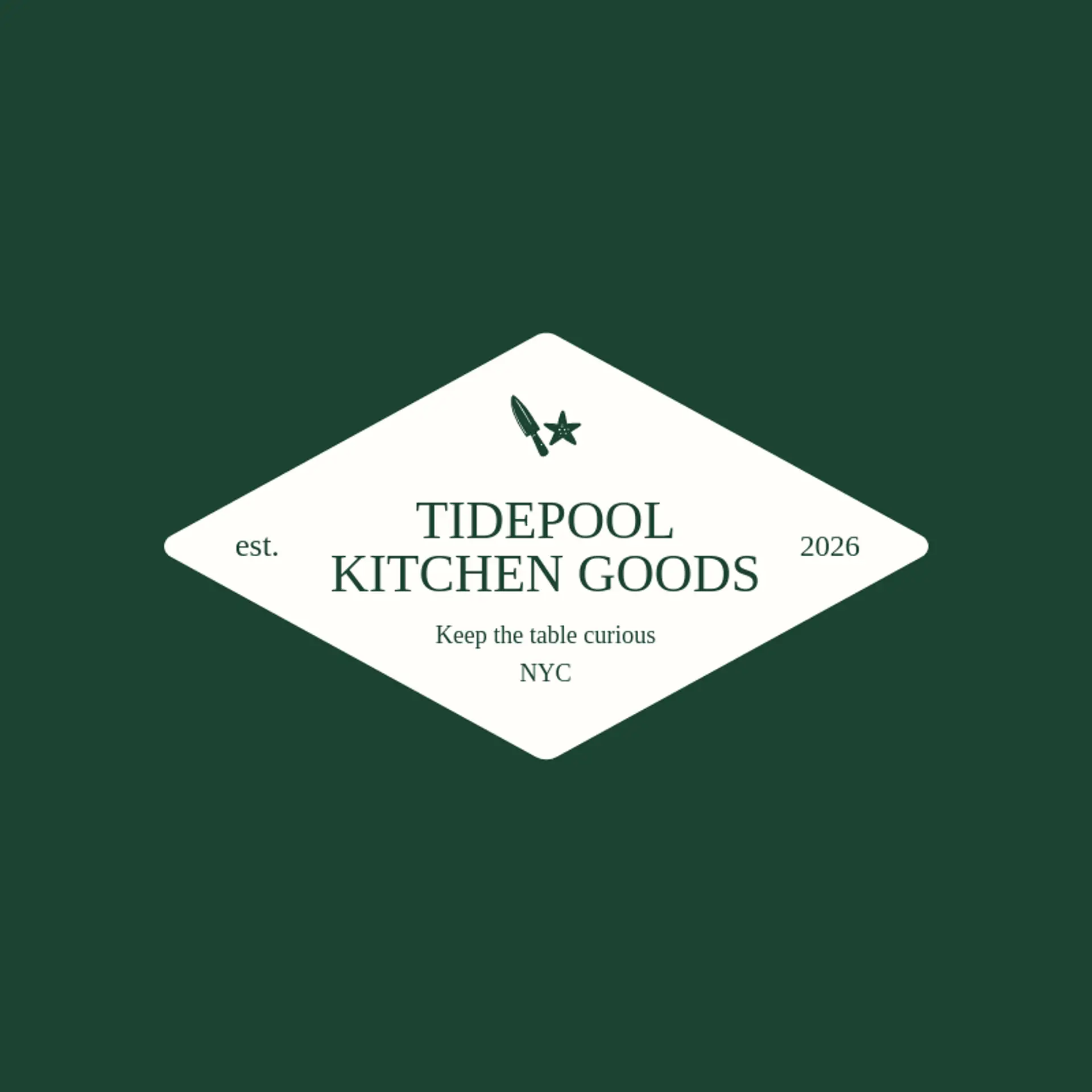 Tidepool Kitchen Goods logo for knife