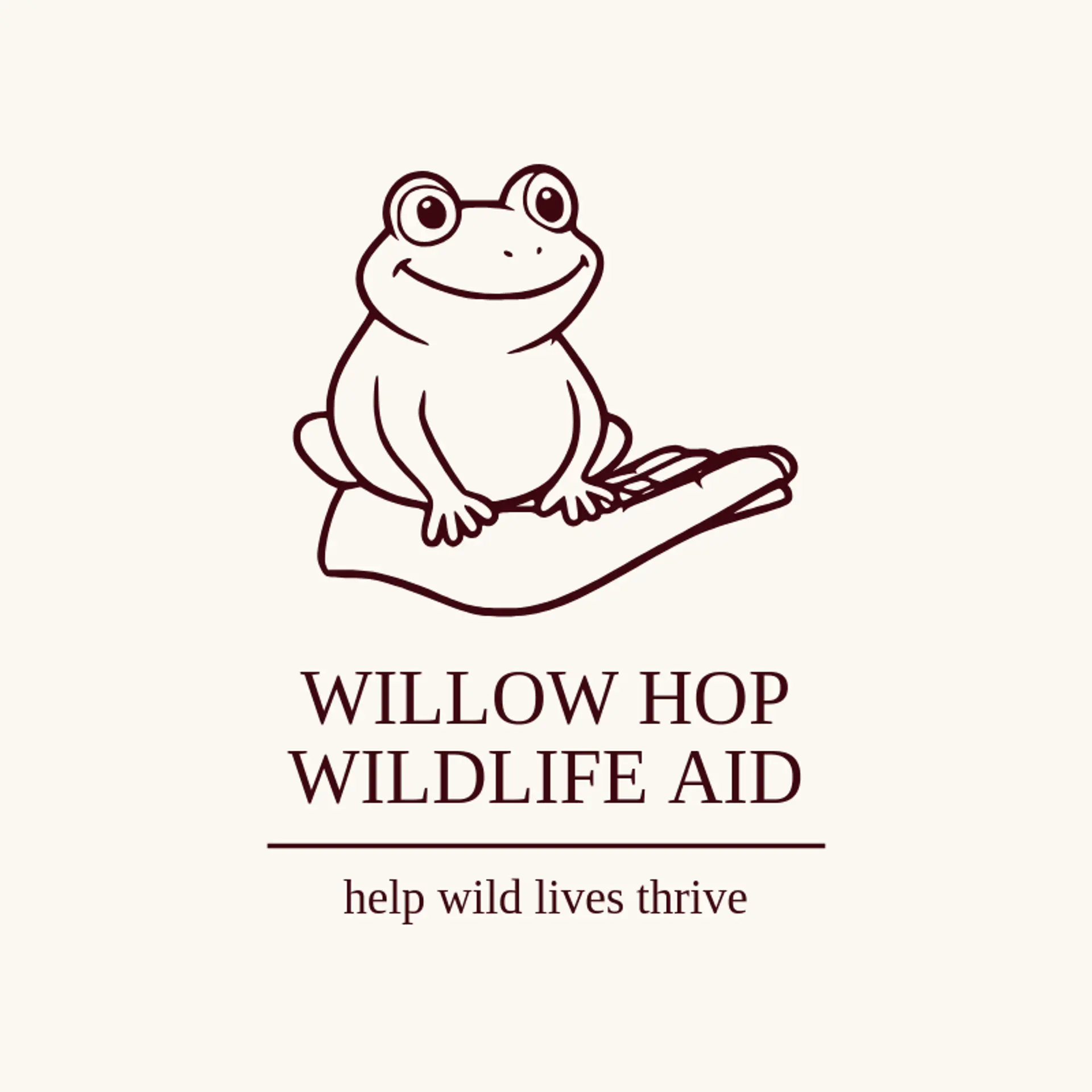 Willow Hop Wildlife Aid logo for toad
