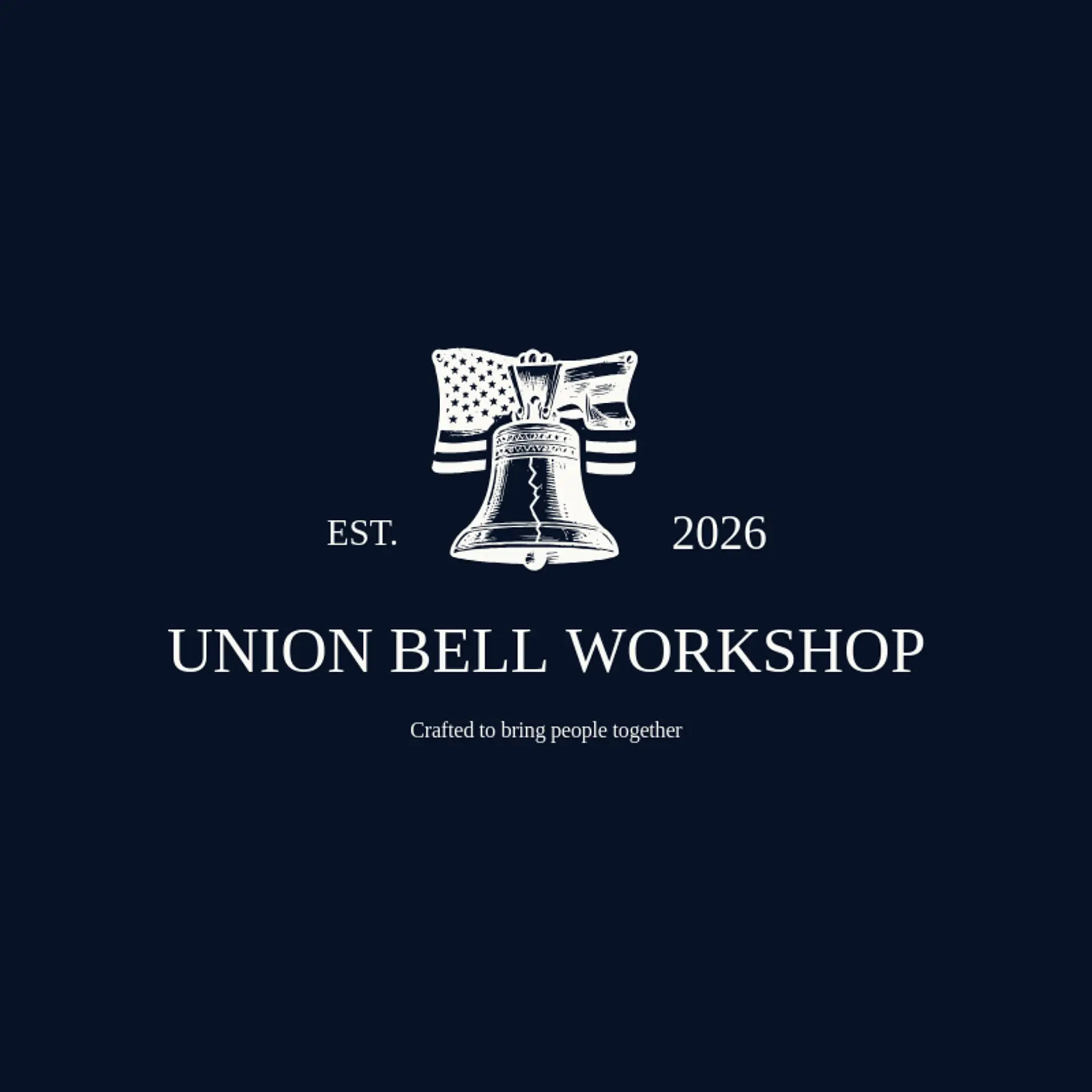 Union Bell Workshop logo for american flag