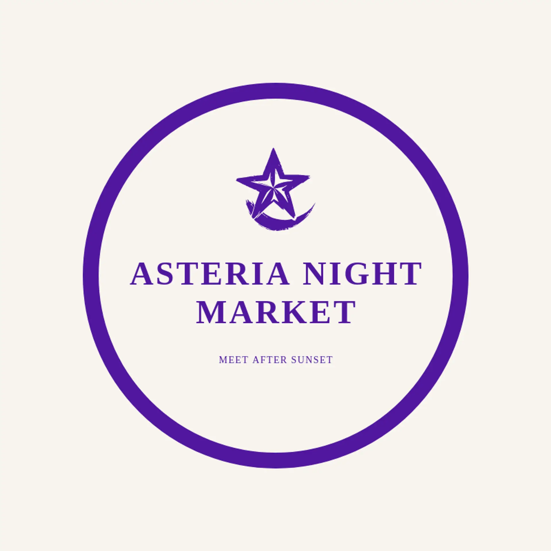 Asteria Night Market logo for greek