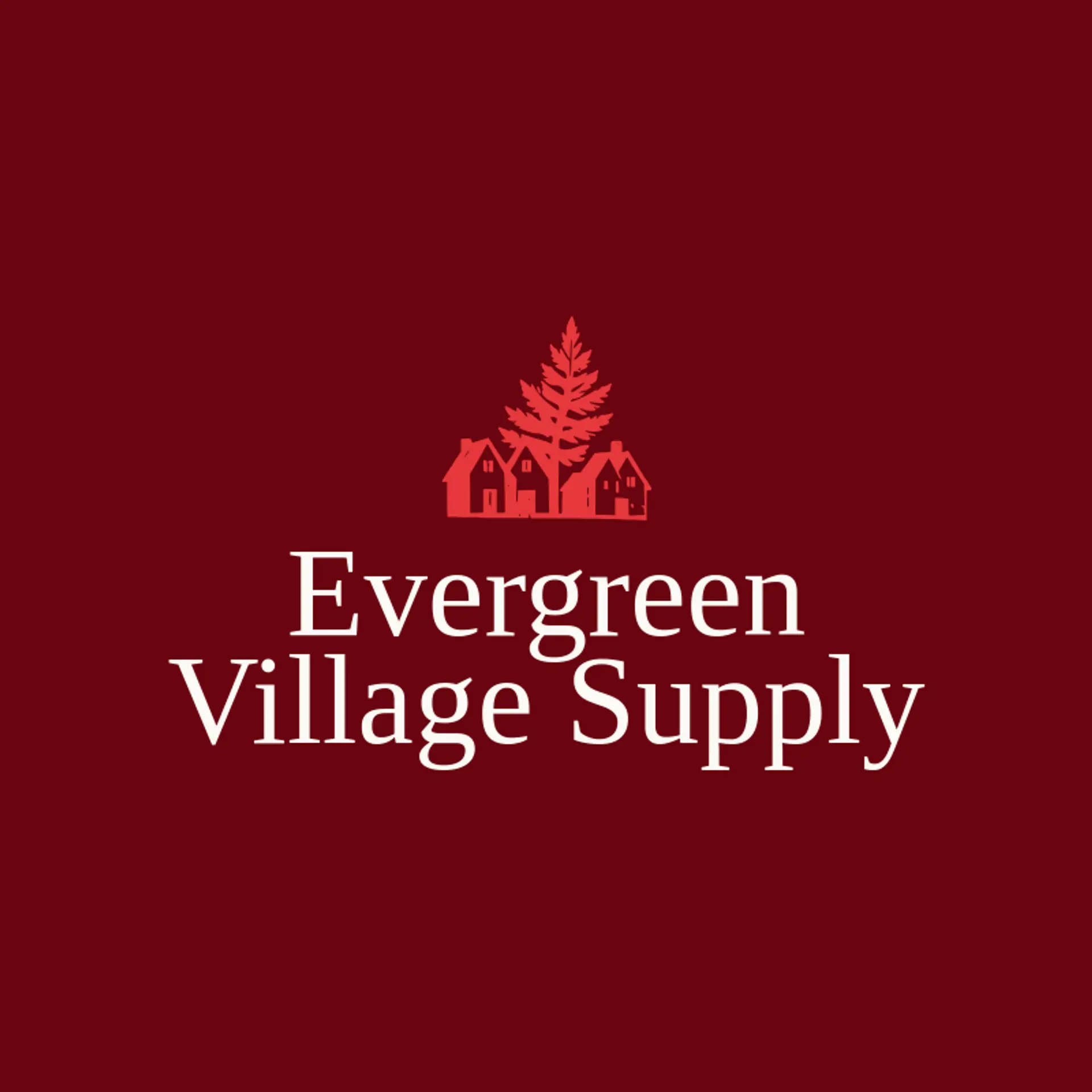 Evergreen Village Supply logo for village