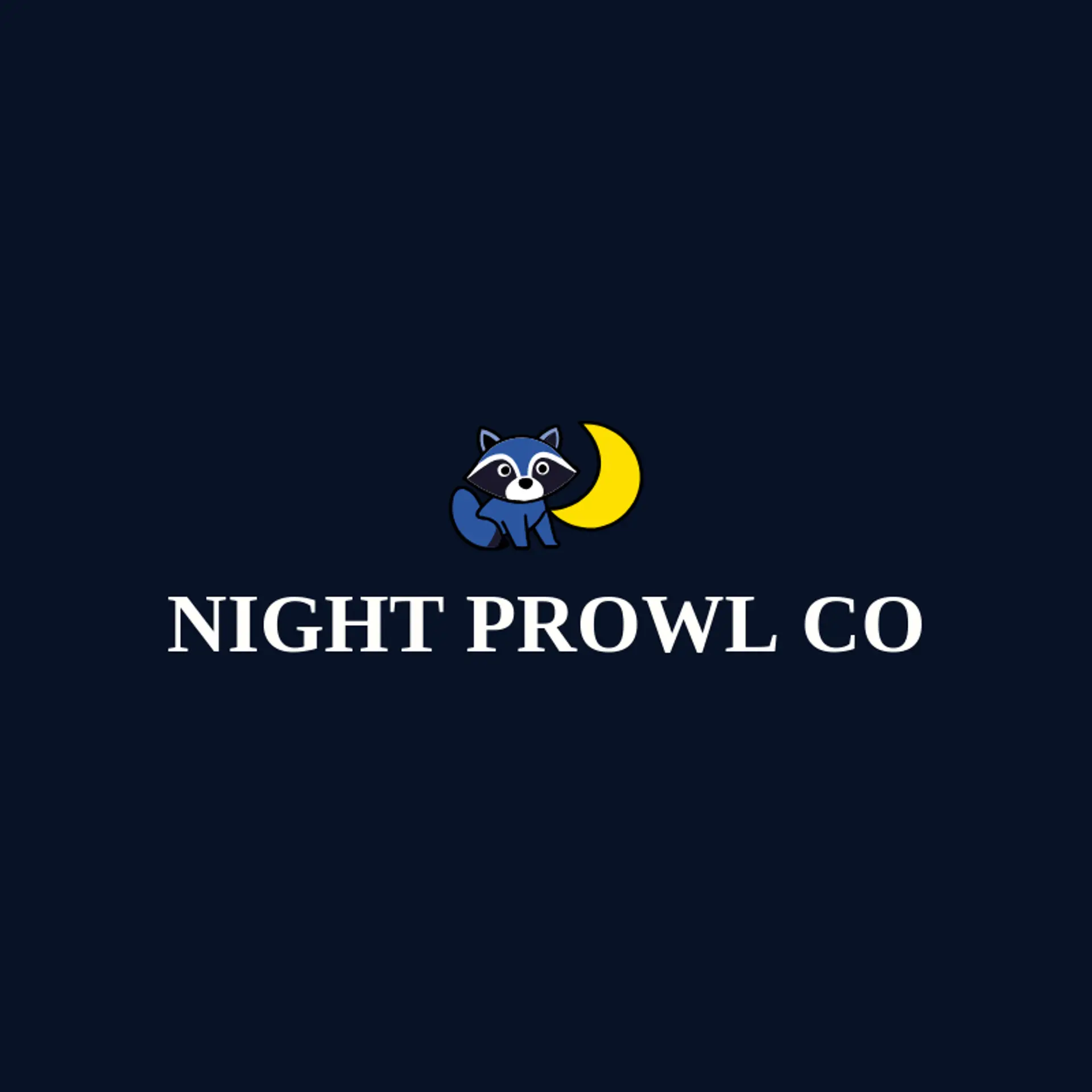 Night Prowl Co logo for raccoon