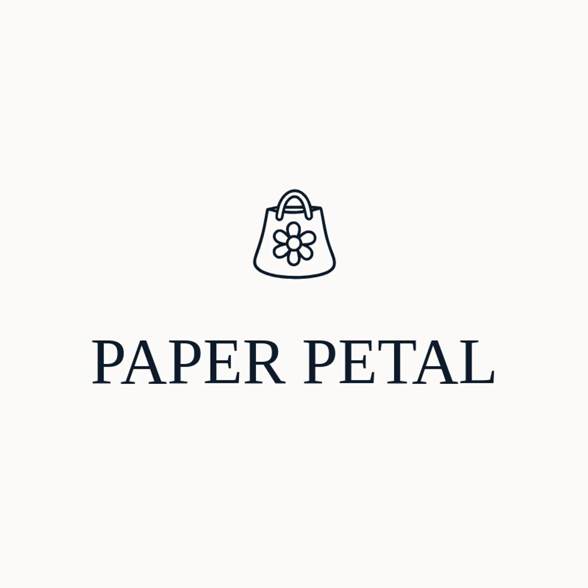 Paper Petal logo for shopping bag