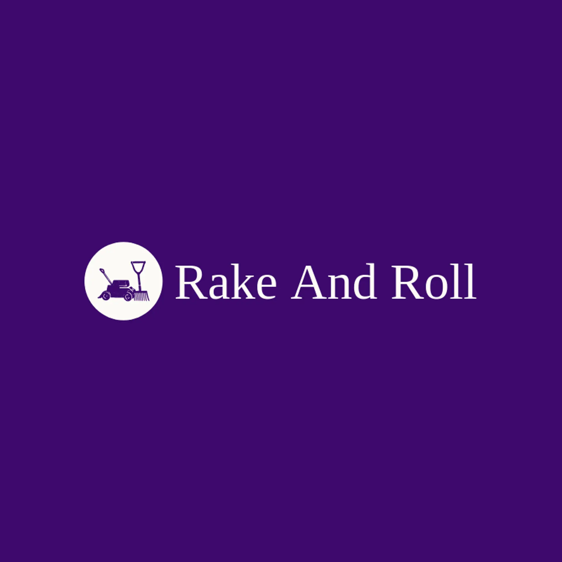 Rake and Roll logo for lawn mower